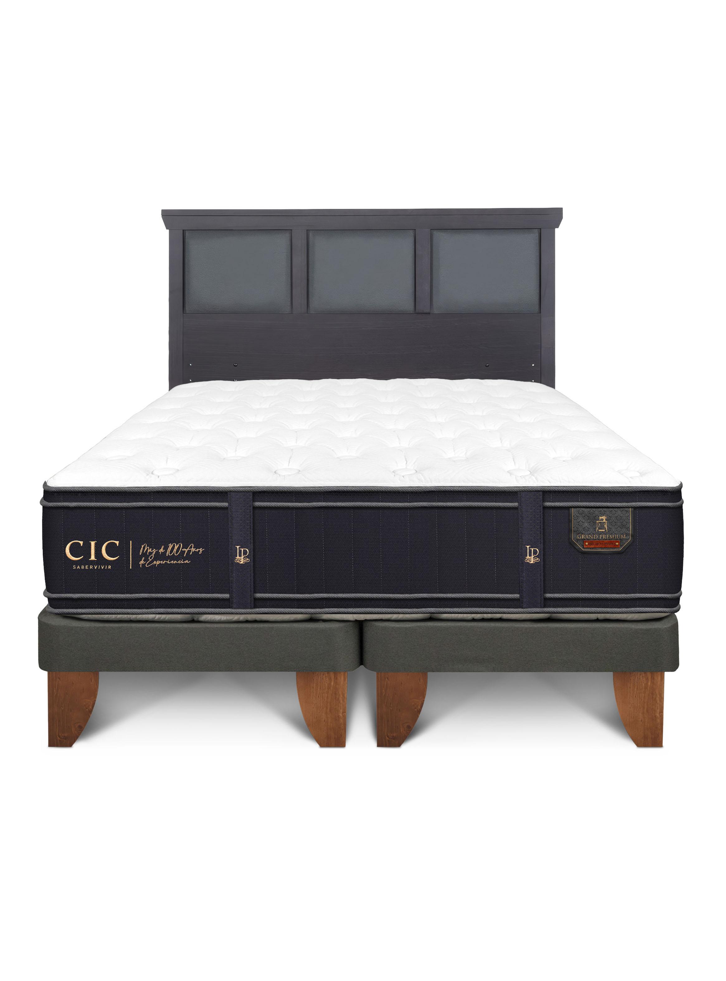 Cama Europea King BD + Respaldo Torino Negro-2