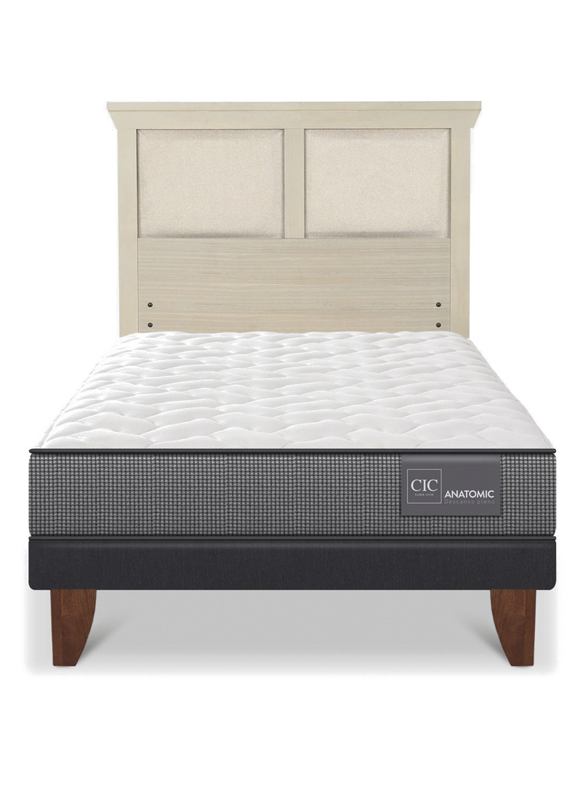 Cama Europea Anatomic 1.5 Plazas + Respaldo Torino Alpino-2