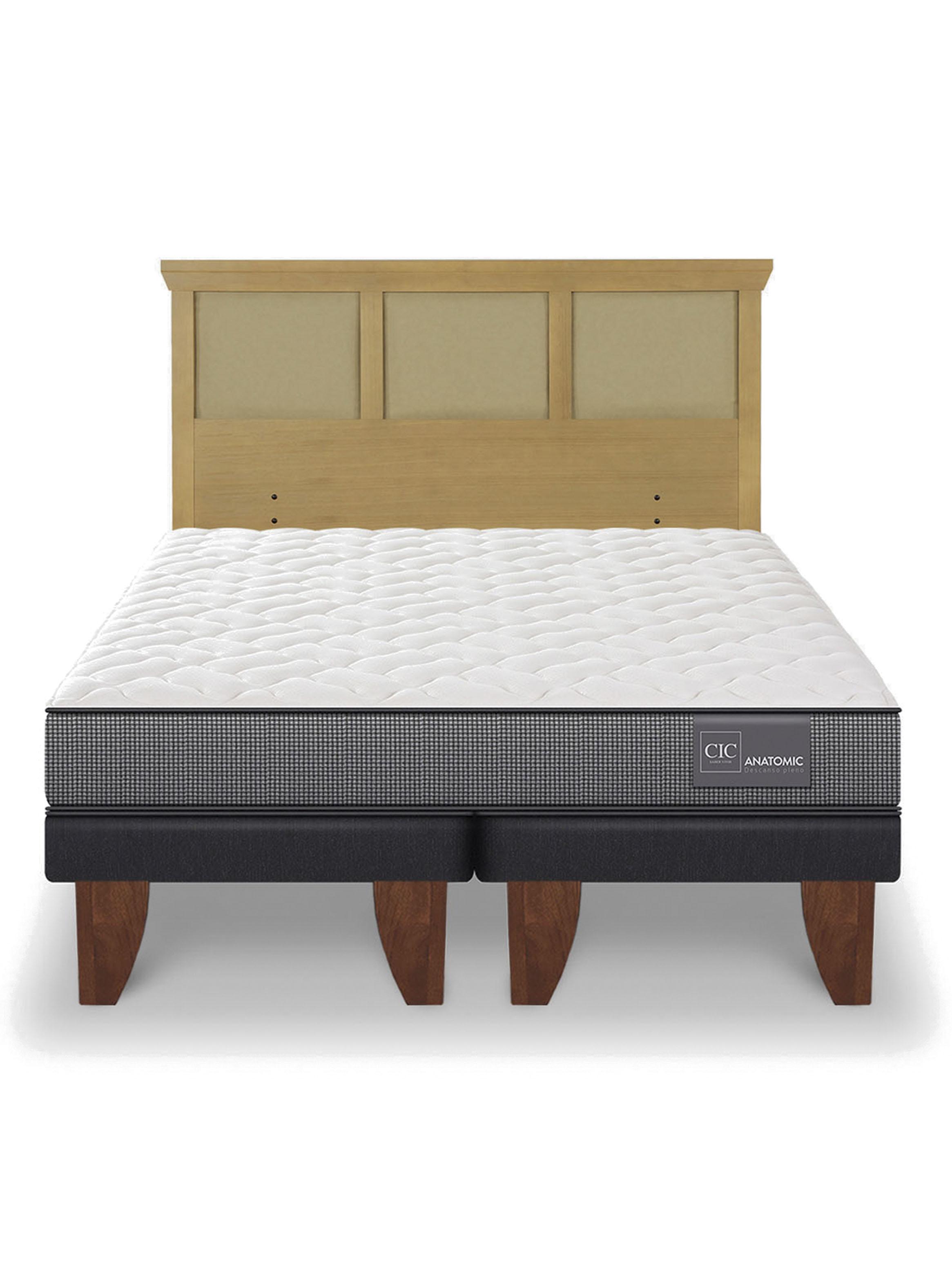 Cama Europea Anatomic King Respaldo Torino Mostaza-2