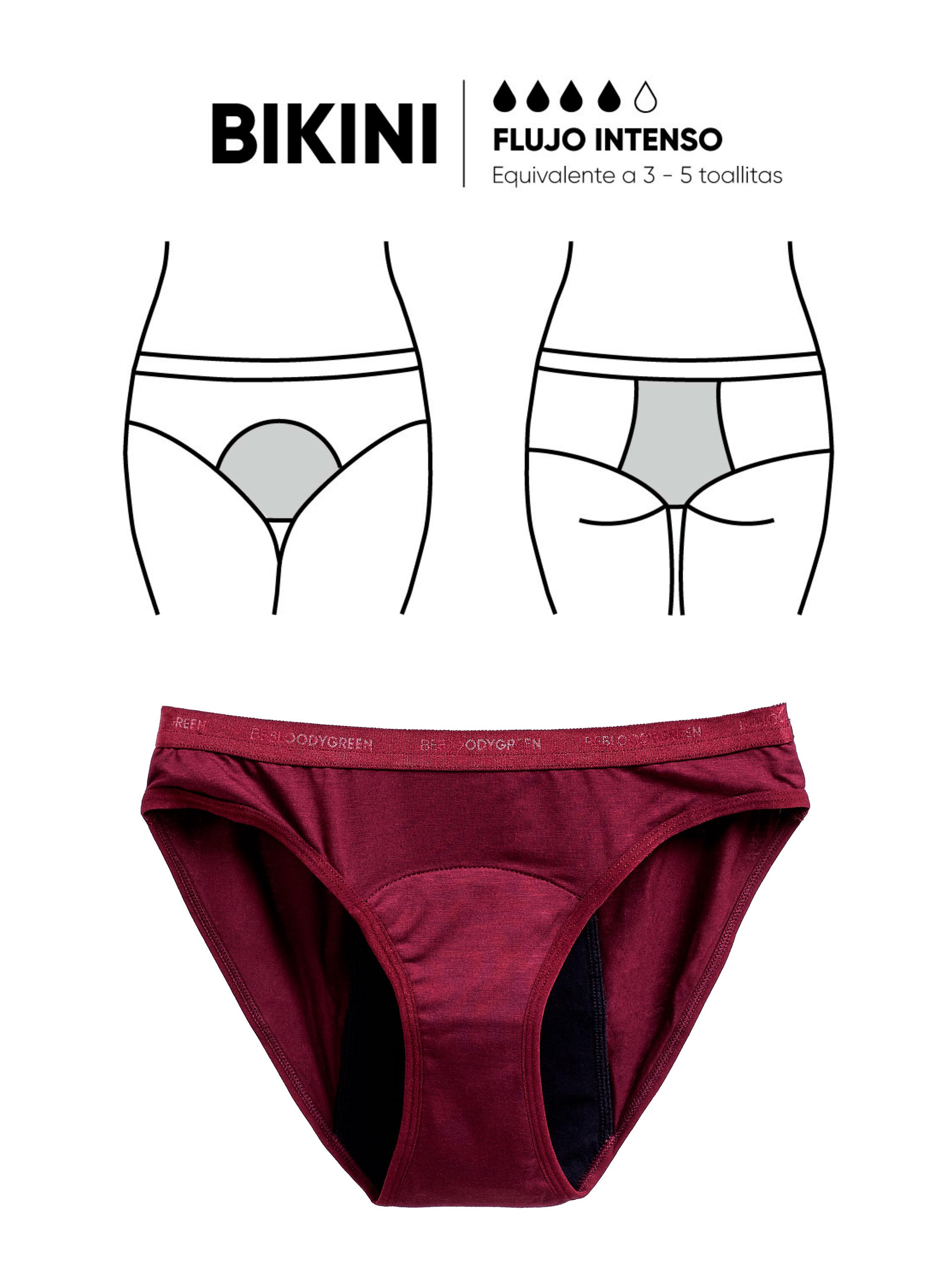 Calzón Menstrual Bikini Flujo Intenso Burdeos-2