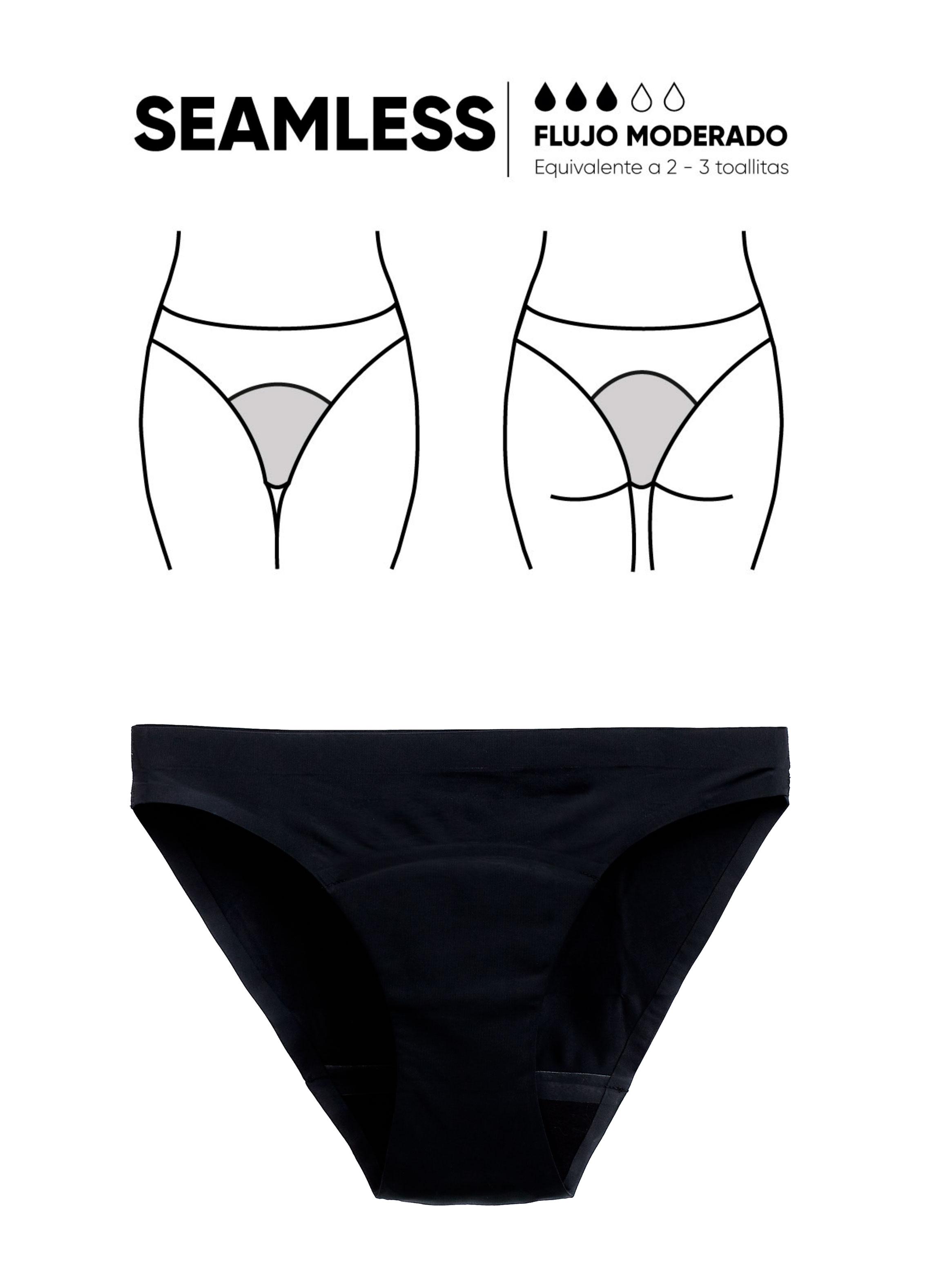 Calzón Menstrual Seamless sin Costuras Flujo Moderado-3