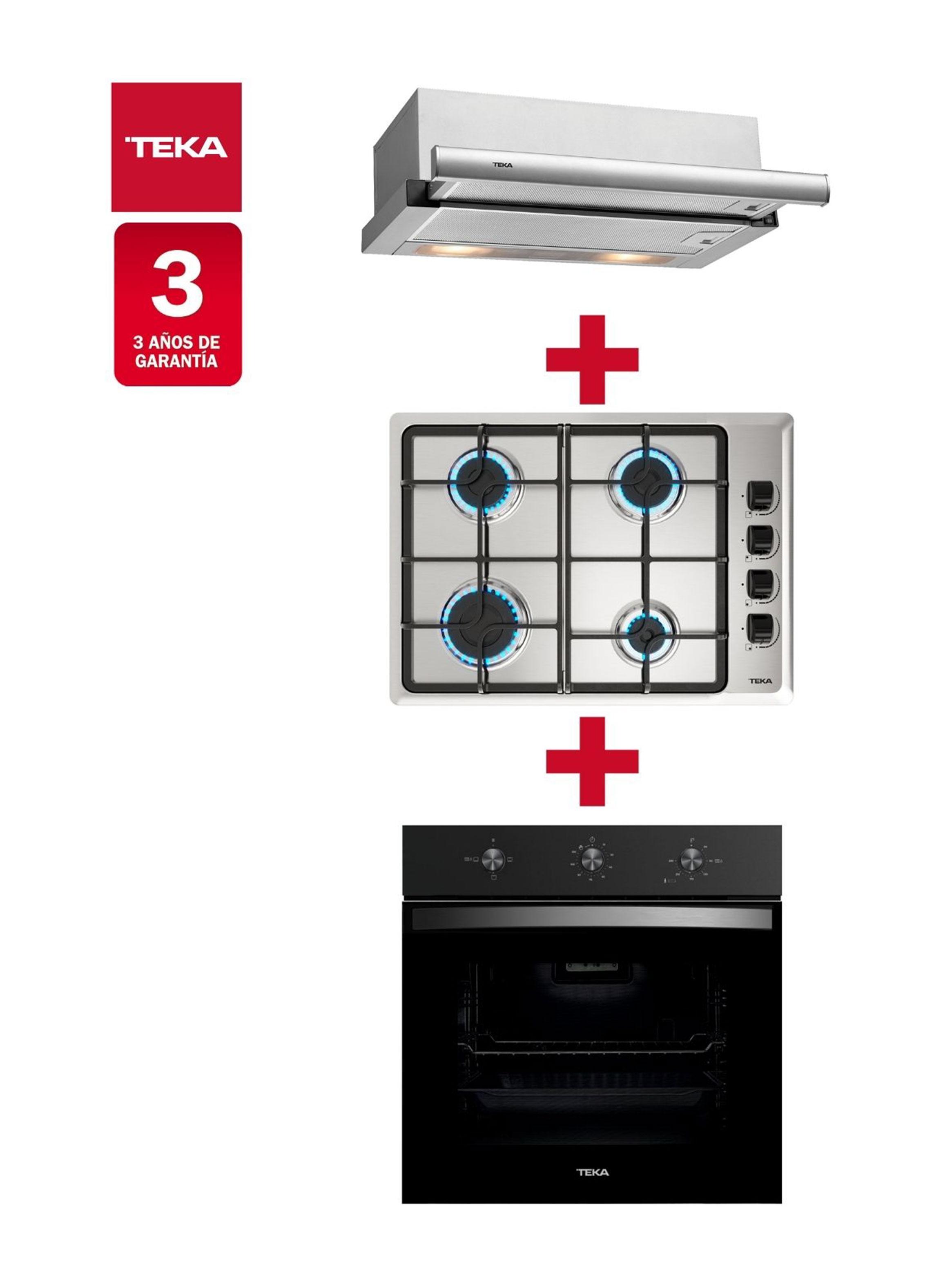 Kit Empotrable Horno Eléctrico HBB5360FBK + Encimera a Gas HLX540KBB0C + Campana TL6310 Inox-1