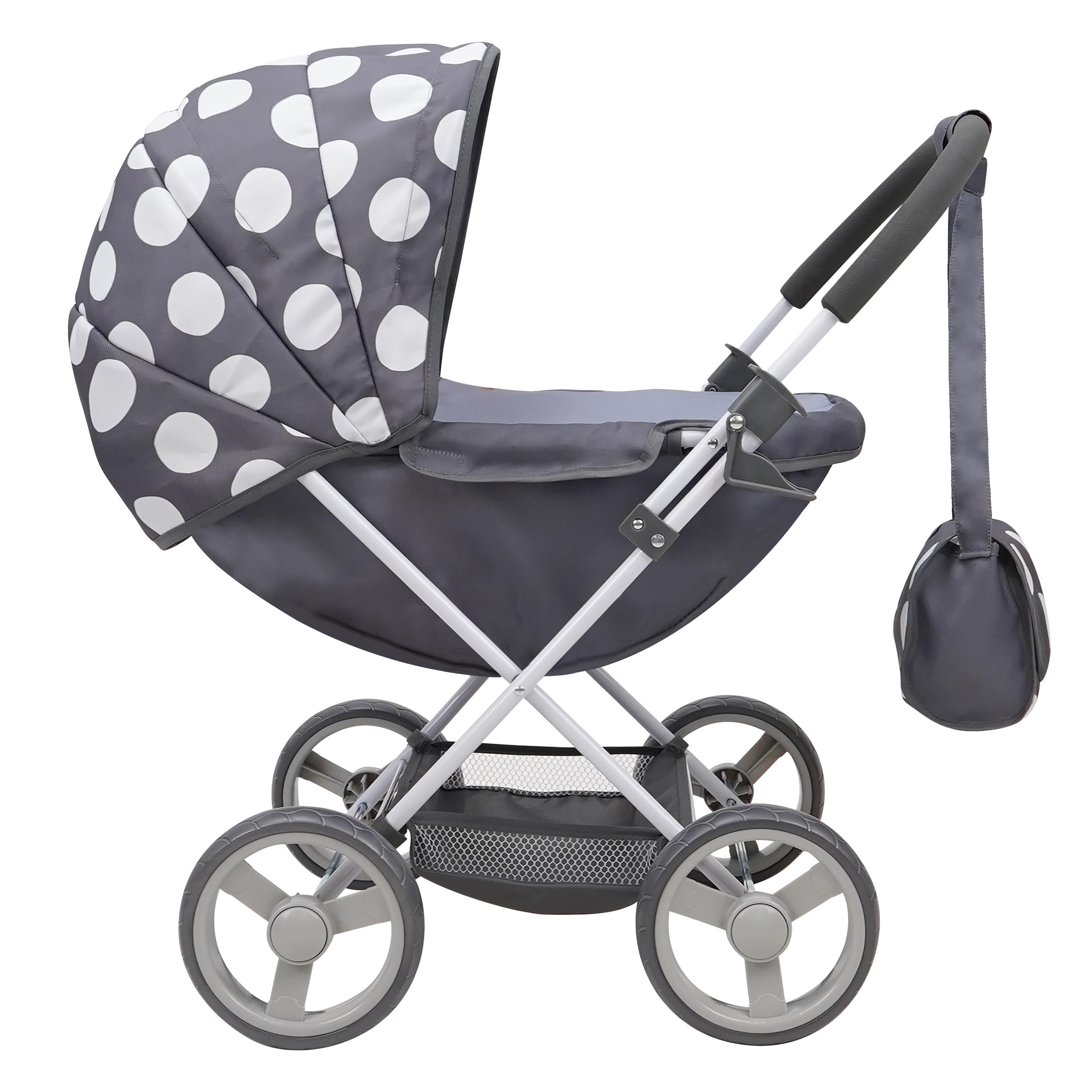 Coche Cuna para Muñecas Squirrel Gris/Blanco-6