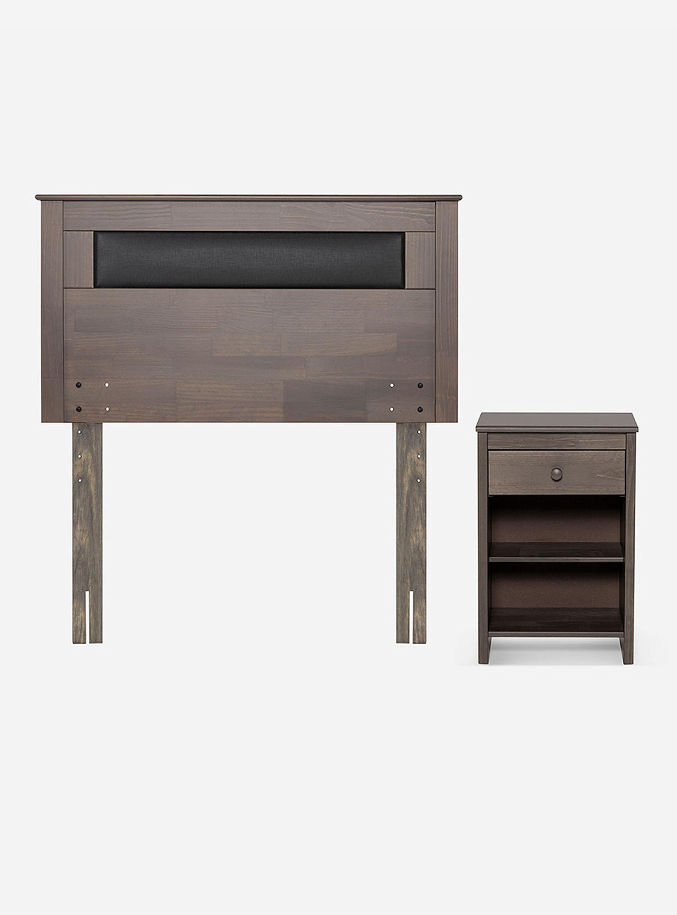 Cama Europea New Style 6 1.5 Plazas + Respaldo + Velador-2