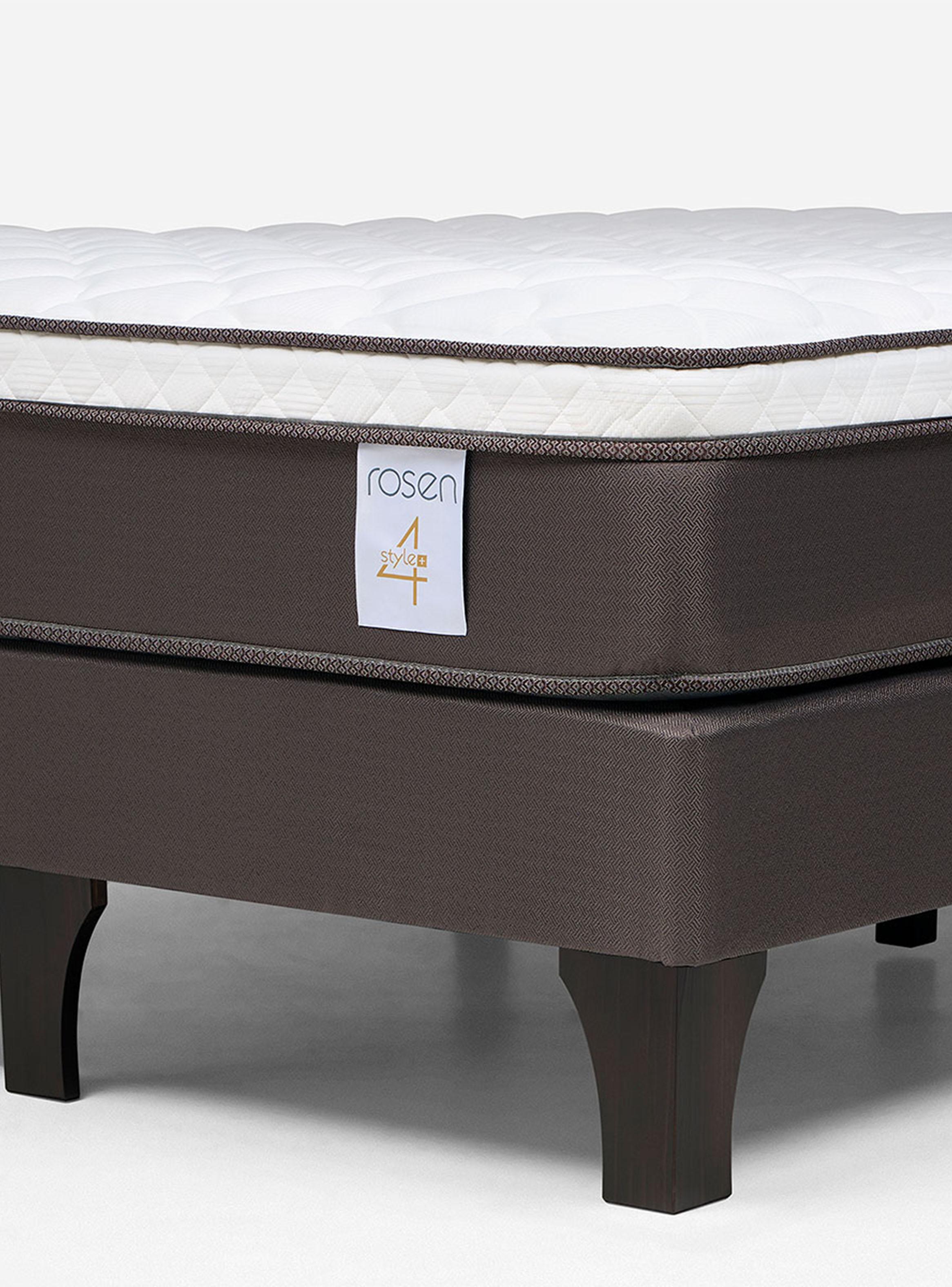 Cama Europea New style 4 plus 2 Plazas Base Dividida + Respaldo + Veladores-3