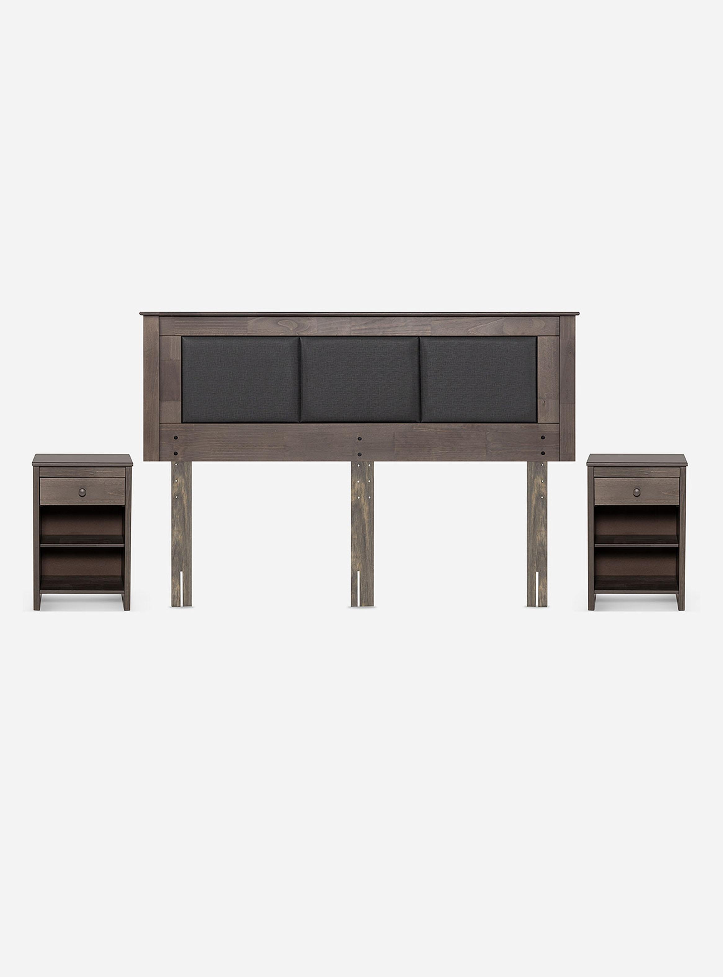 Cama Europea Autonomy King + Veladores + Respaldo-2