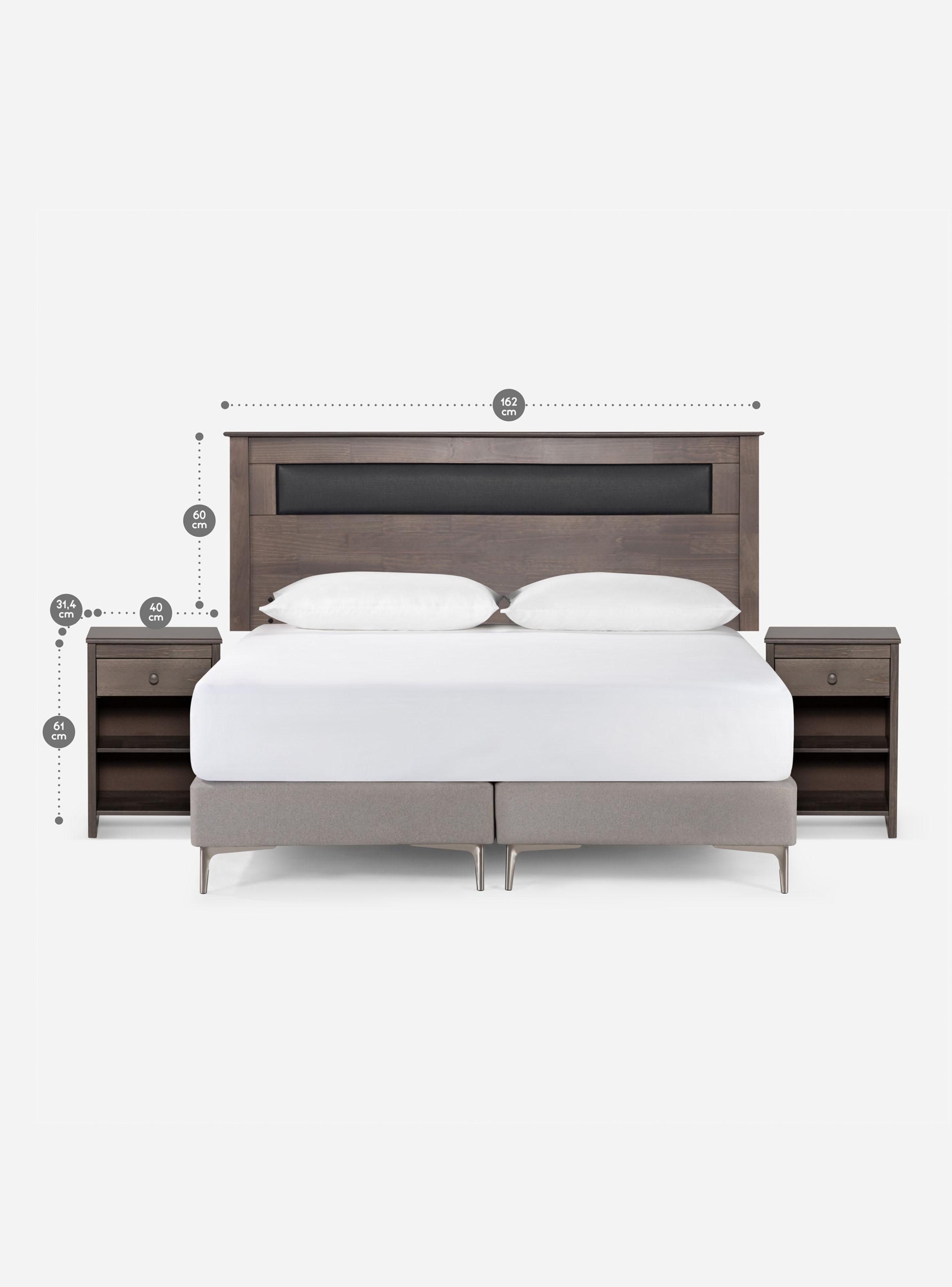 Set Muebles Respaldo 2 Plazas + Veladores Ferrara Gris-1