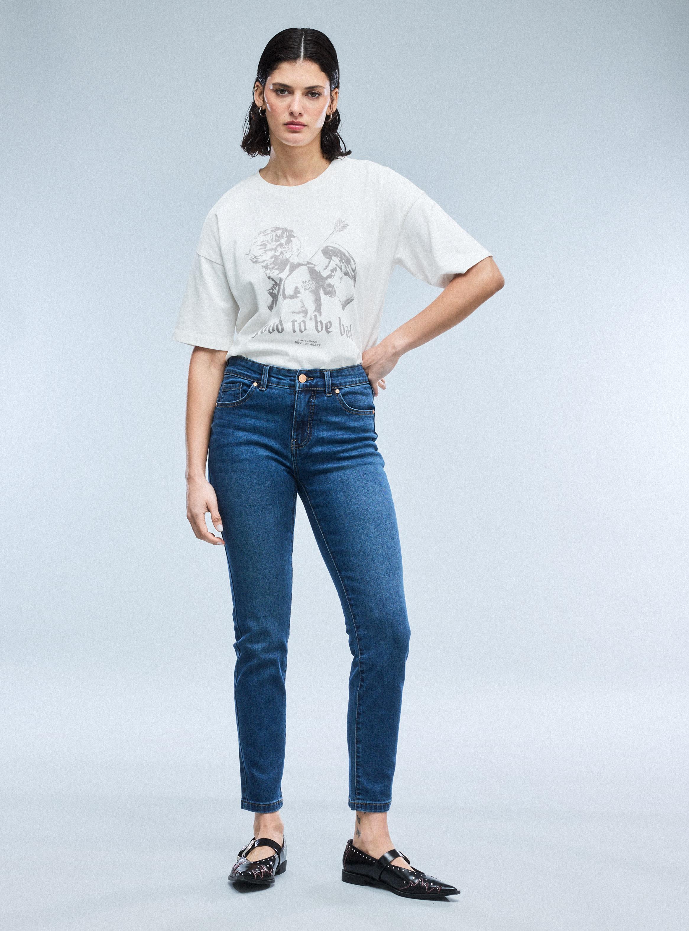 Jeans Básico 5 Bolsillos Skinny Tiro Alto-4