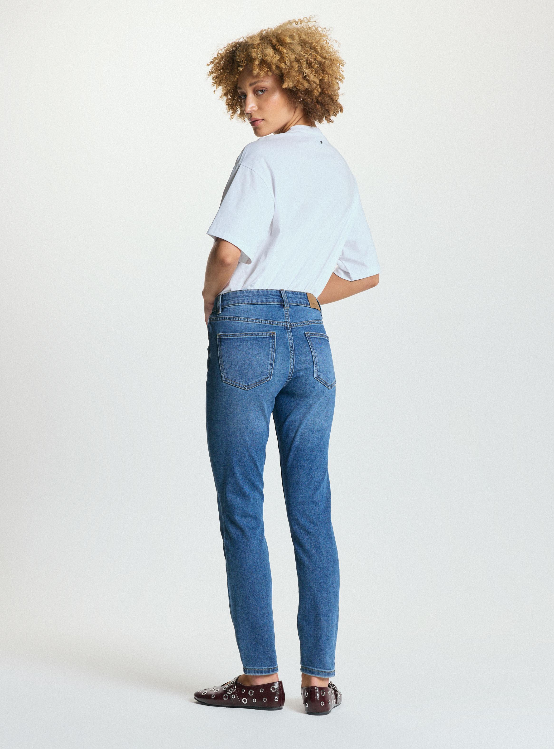 Jeans Básico 5 Bolsillos Skinny Tiro Alto-5