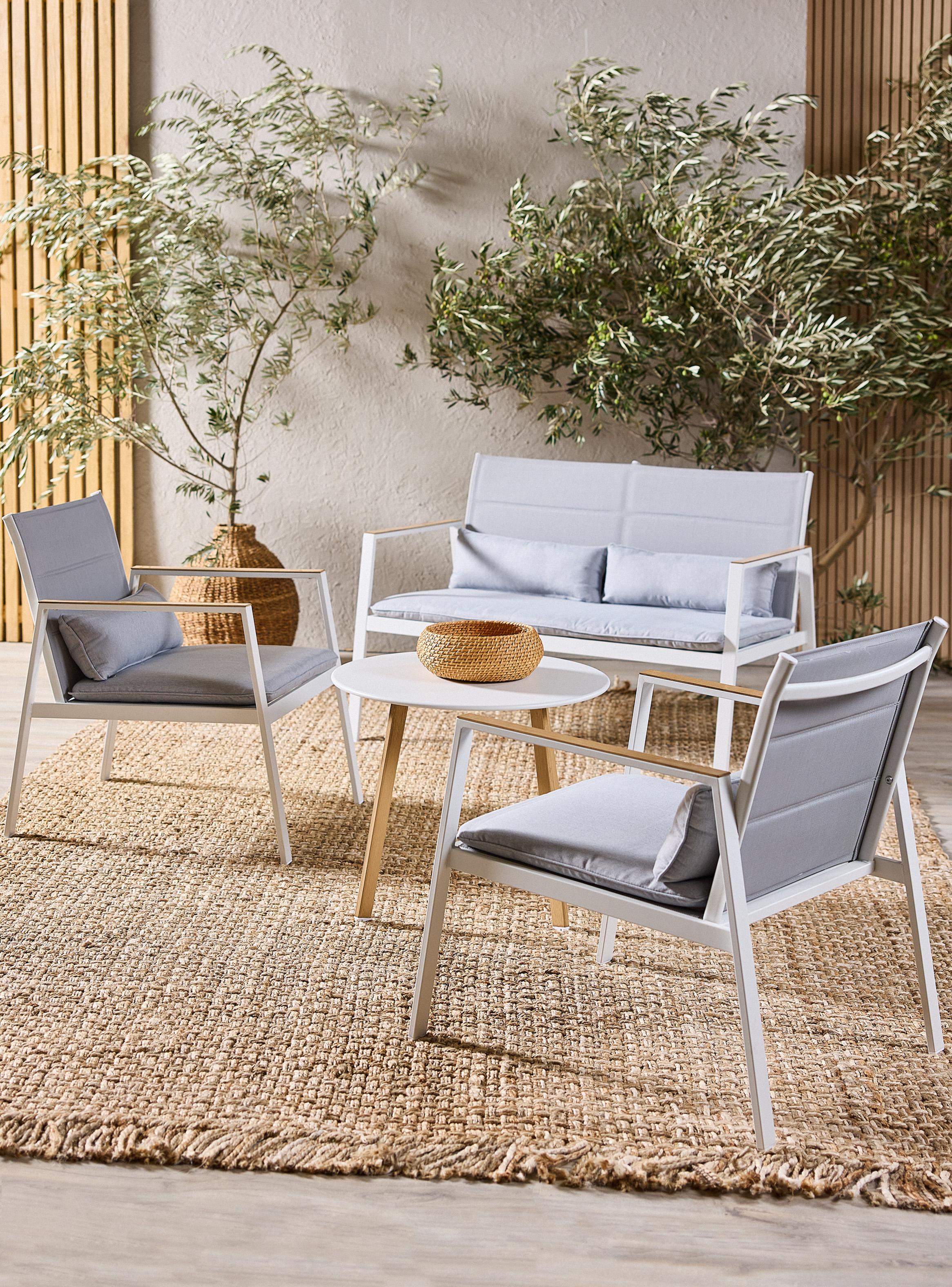 Juego de Living Terraza Tienve 4 Personas Gris-0
