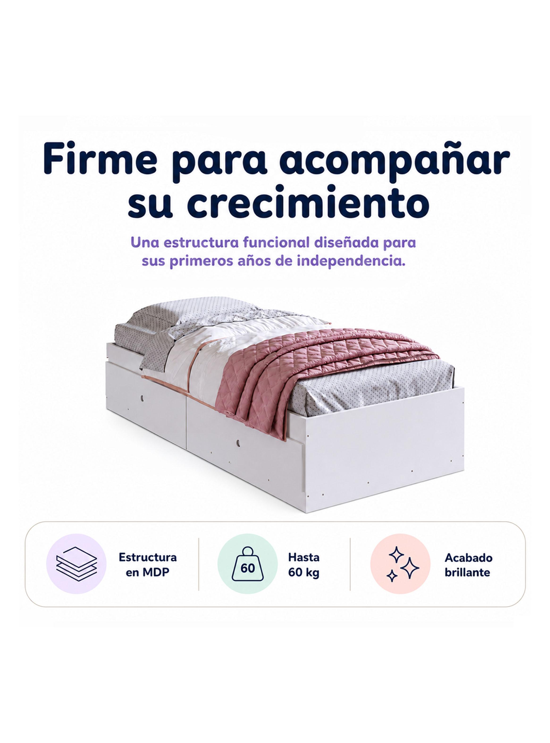 Cama Infantil Cariño Blanca-2