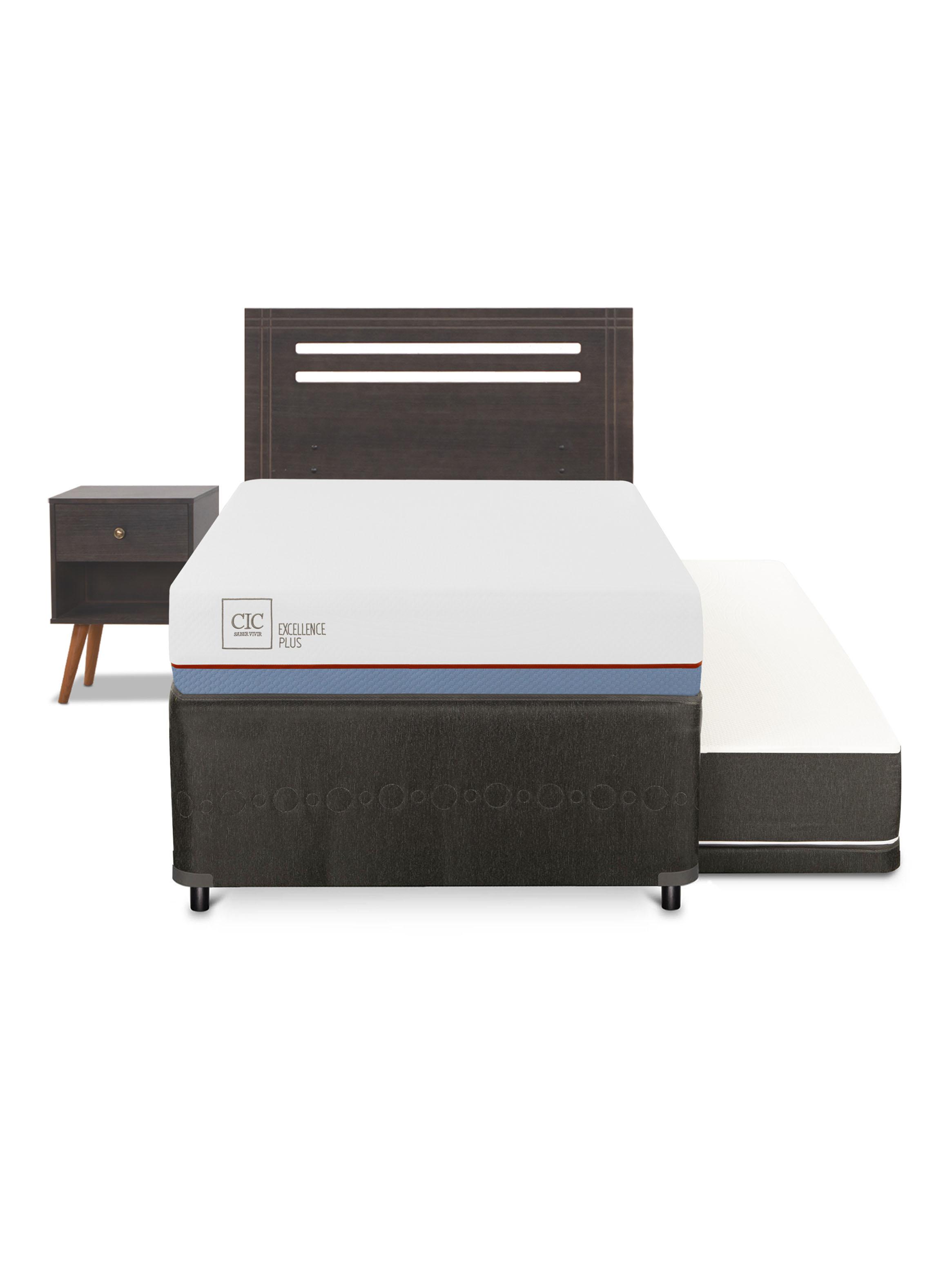 Diván Excellence Plus Black 1.5 Plazas Set Munich Gris-2