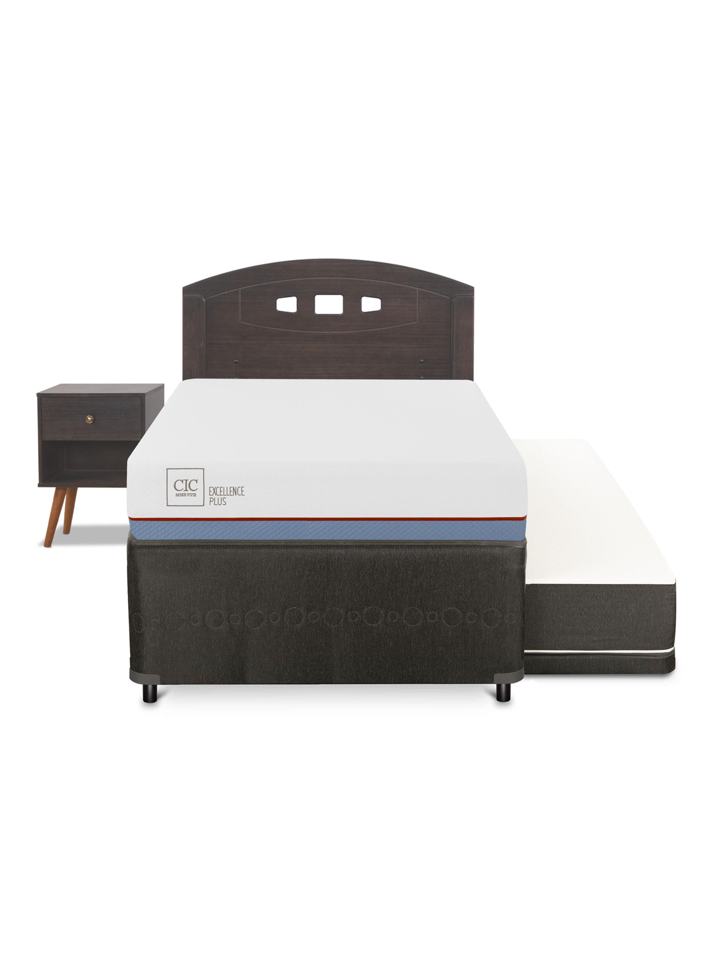 Diván Excellence Plus Black 1.5 Plazas Set Gales Gris-2