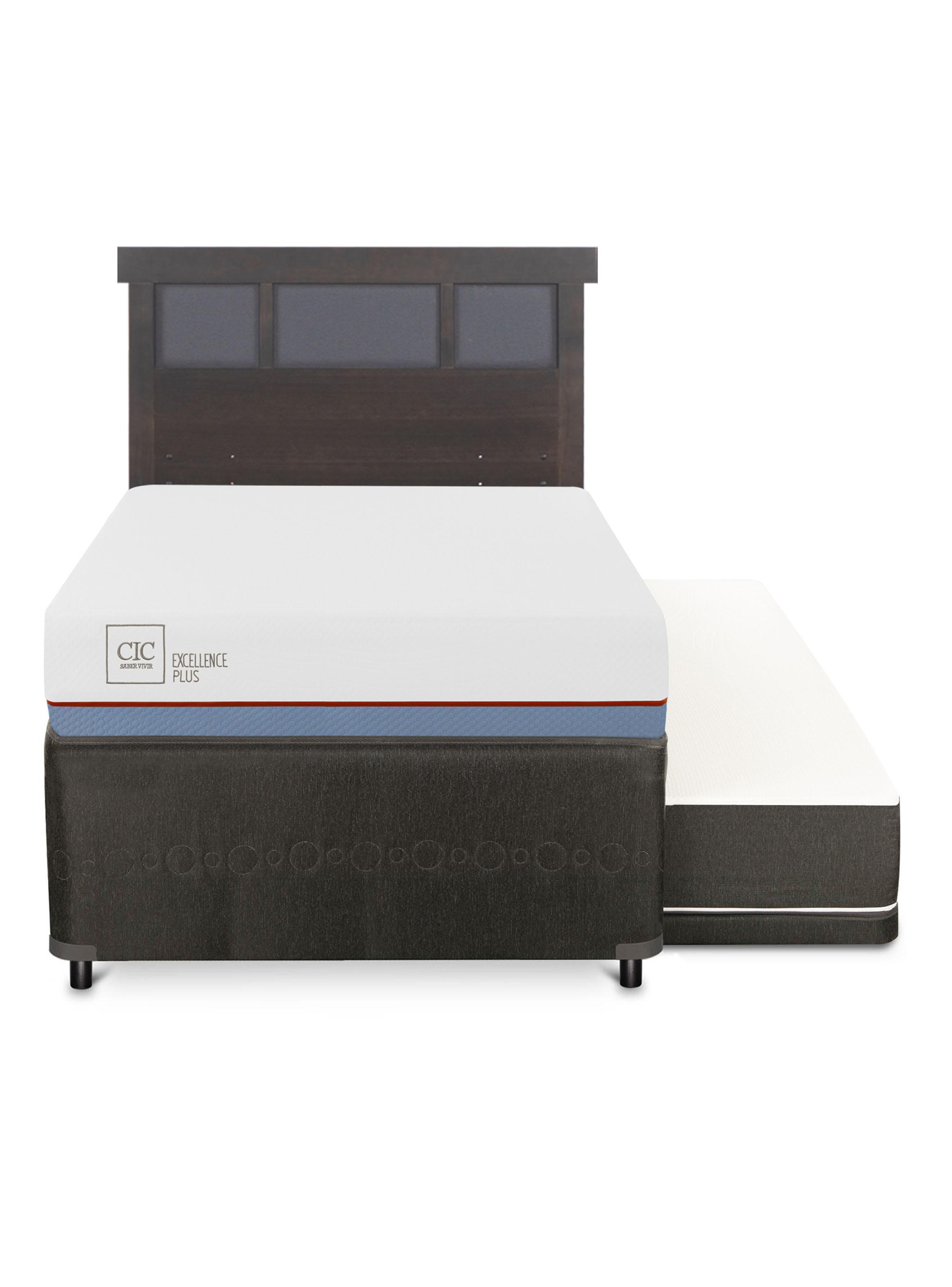 Diván Excellence Plus Black 1.5 Plazas Respaldo Dublin Gris-2