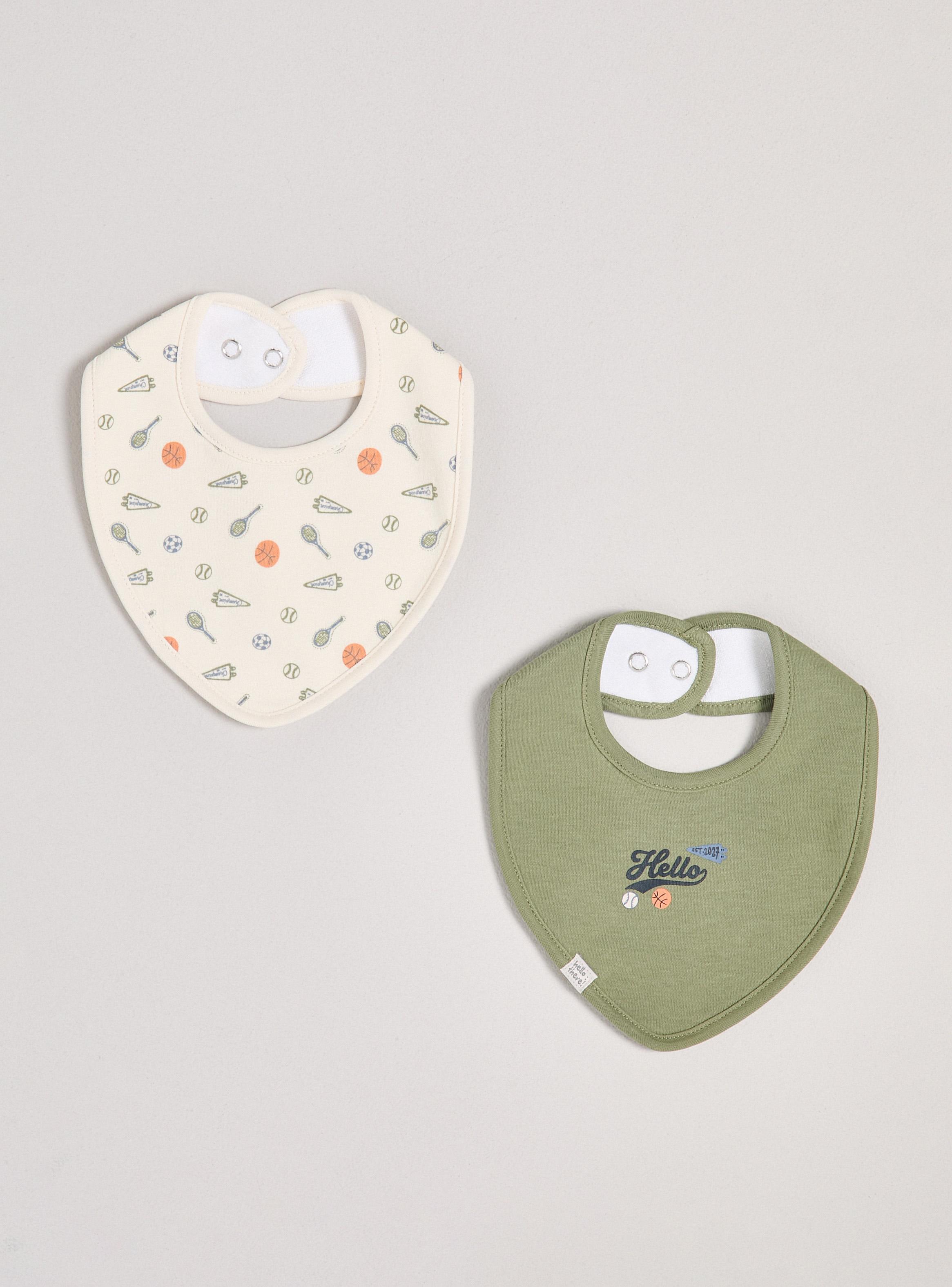 Babero Bipack Liso y Estampado con Doble Broche-0