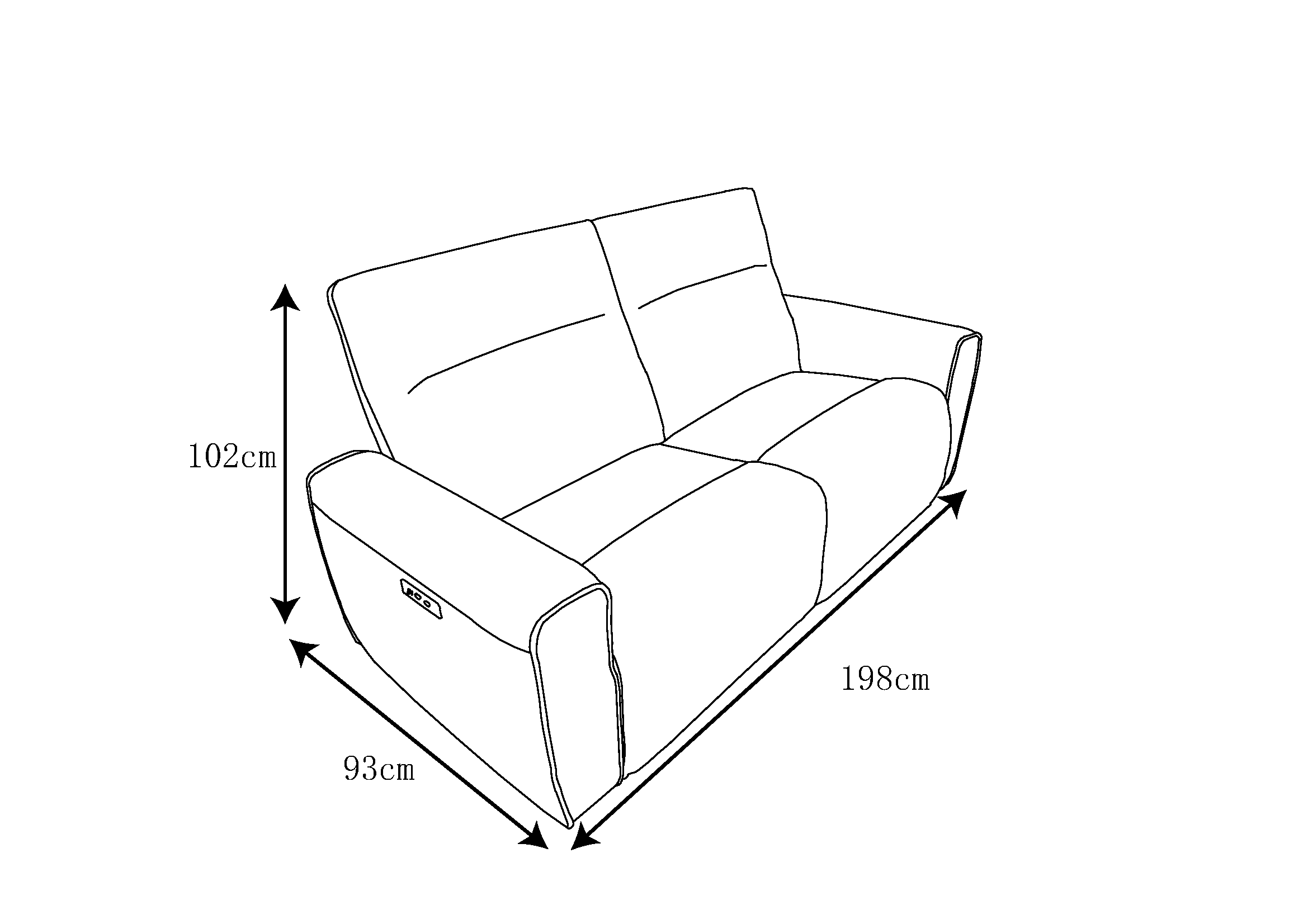 Reclinable Duke 3 Cuerpos Eléctrico-3