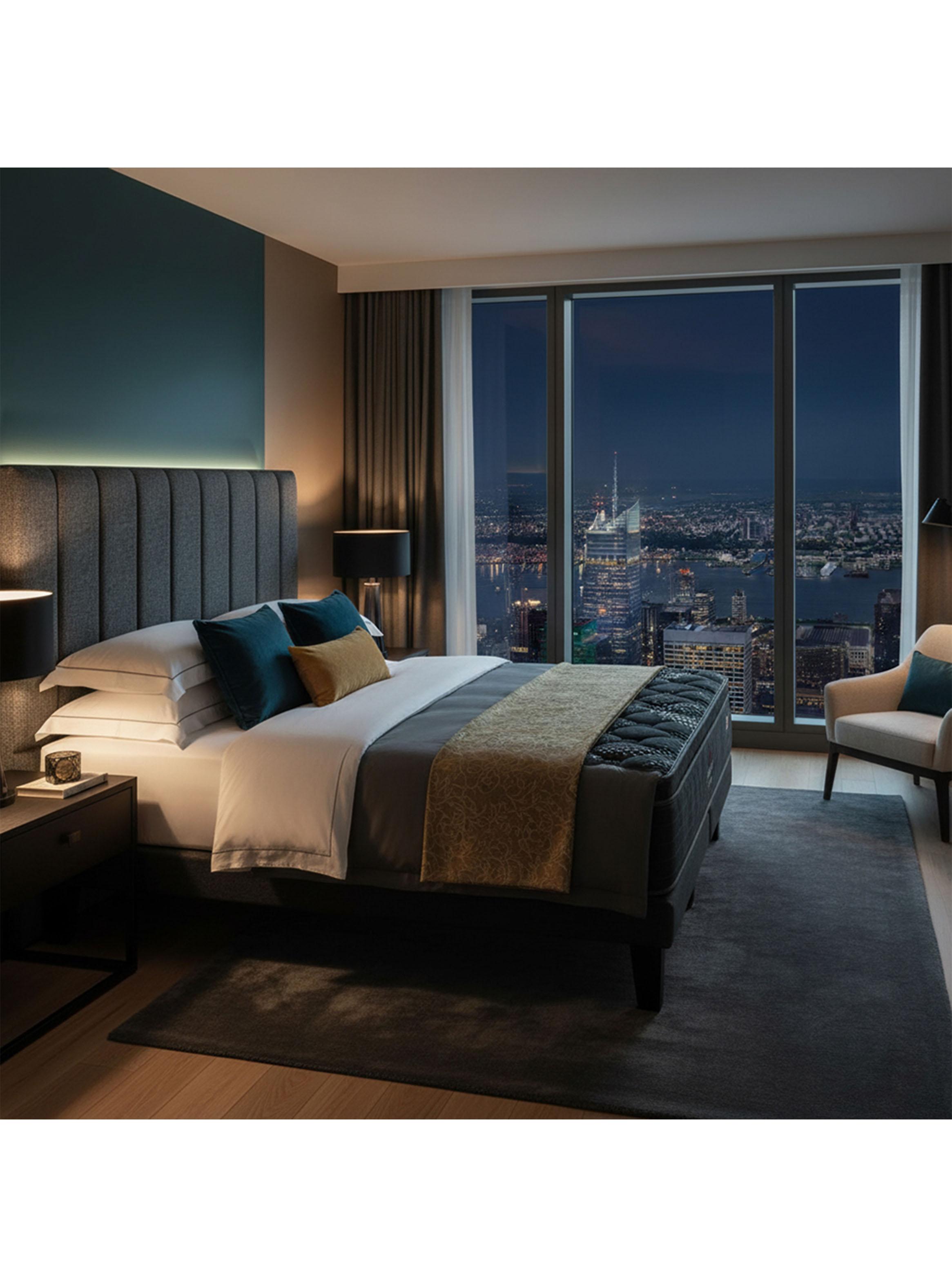 Cama Europea Harmony King + Respaldo Tignes Marengo-5