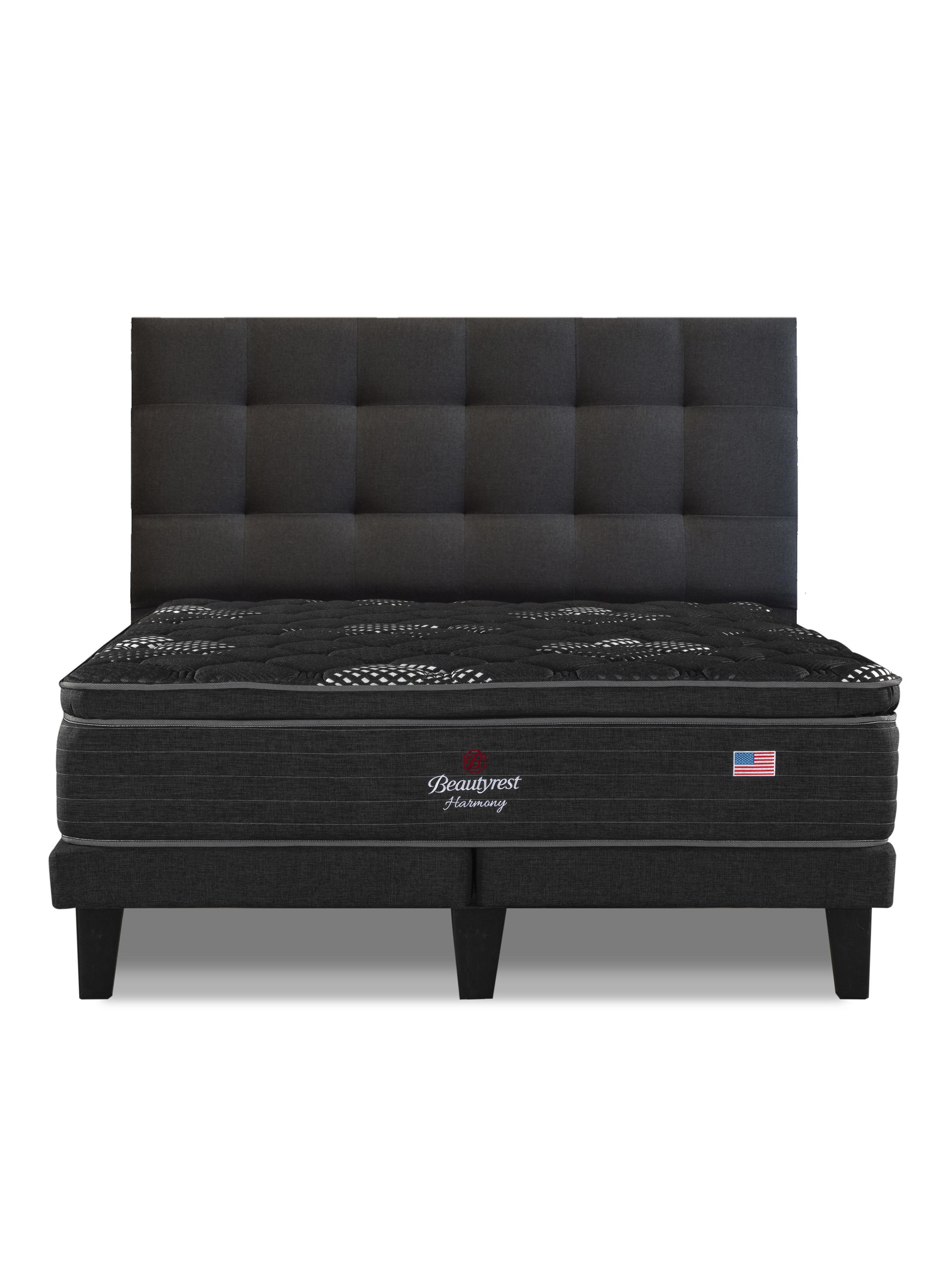 Cama Europea Harmony King + Respaldo Tignes Marengo-2