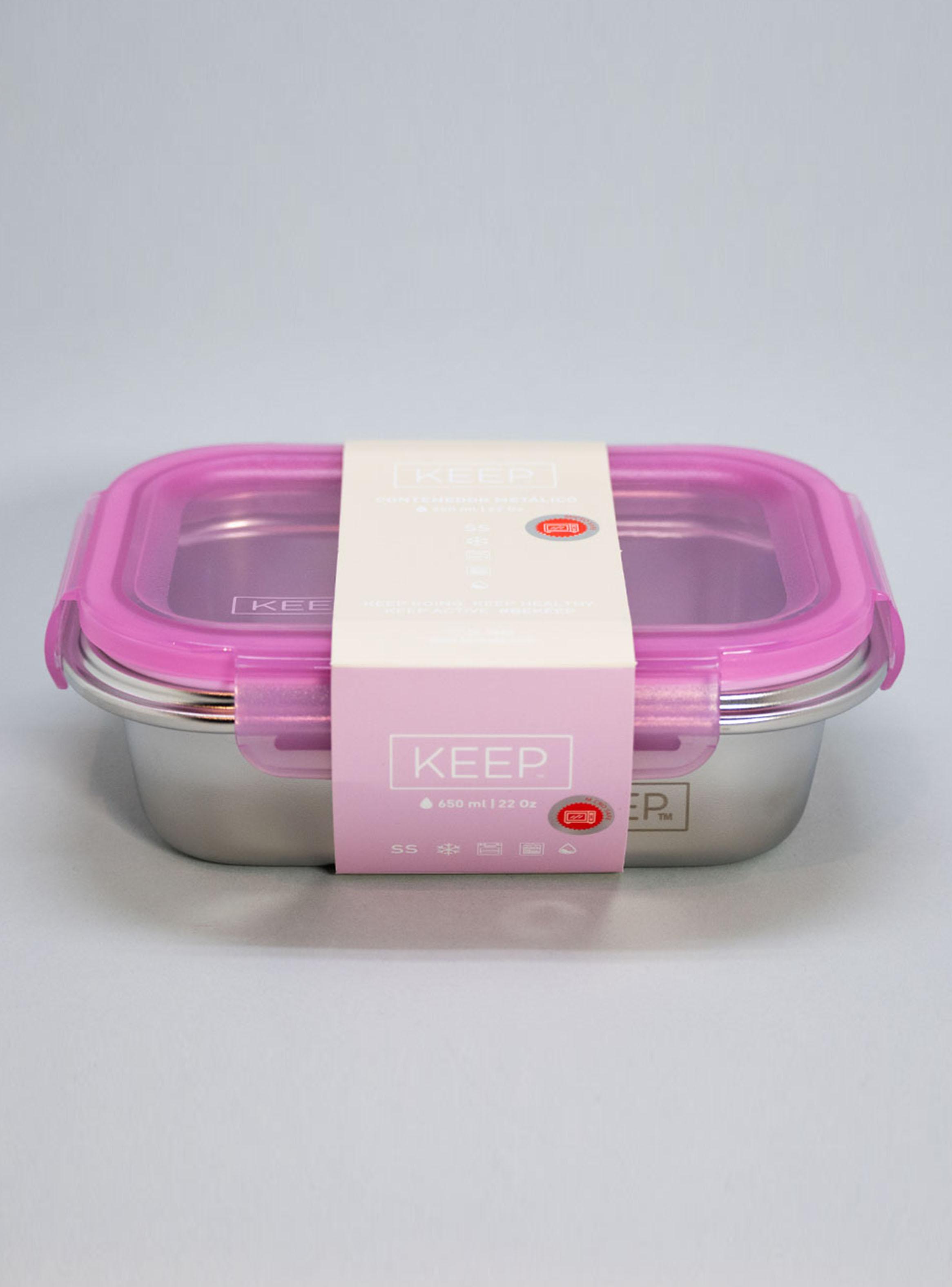 Hermético Metálico 650 ml Rosado-3