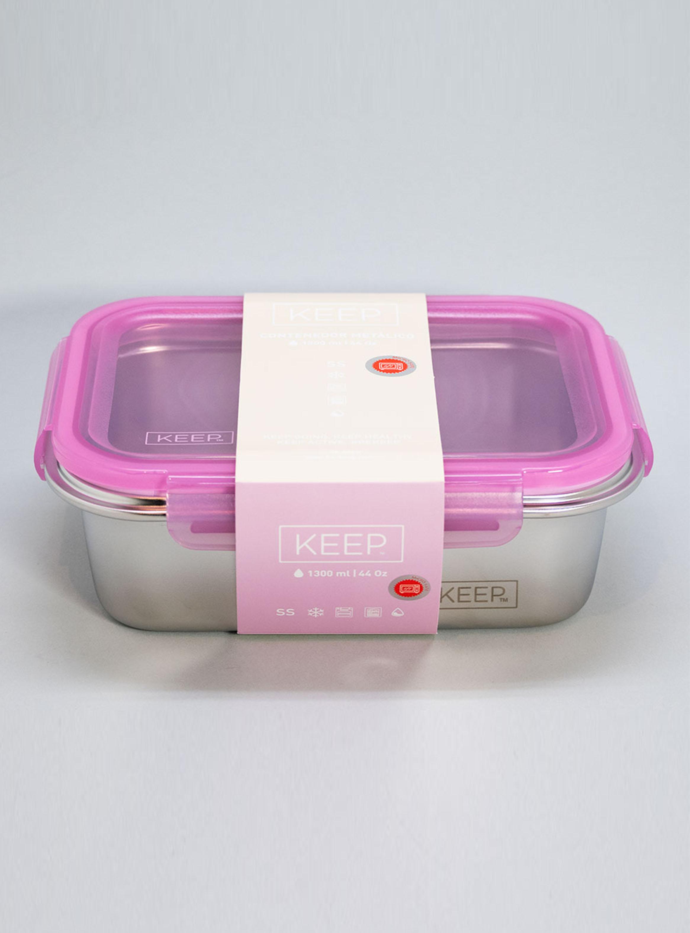 Hermético Metálico 1300 ml Rosado-3