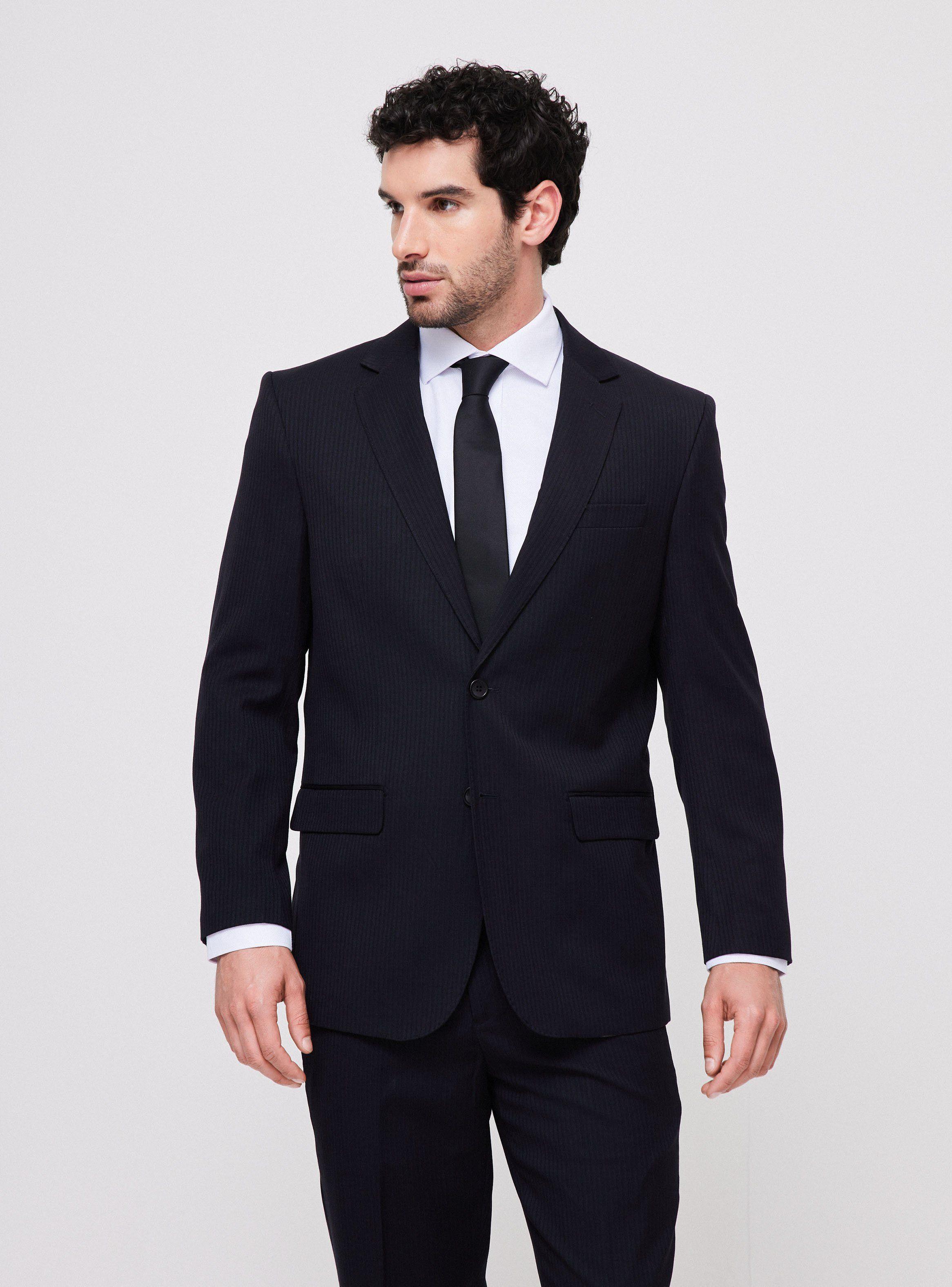 Traje Recto Lana Poliéster Fantasía Regular-0