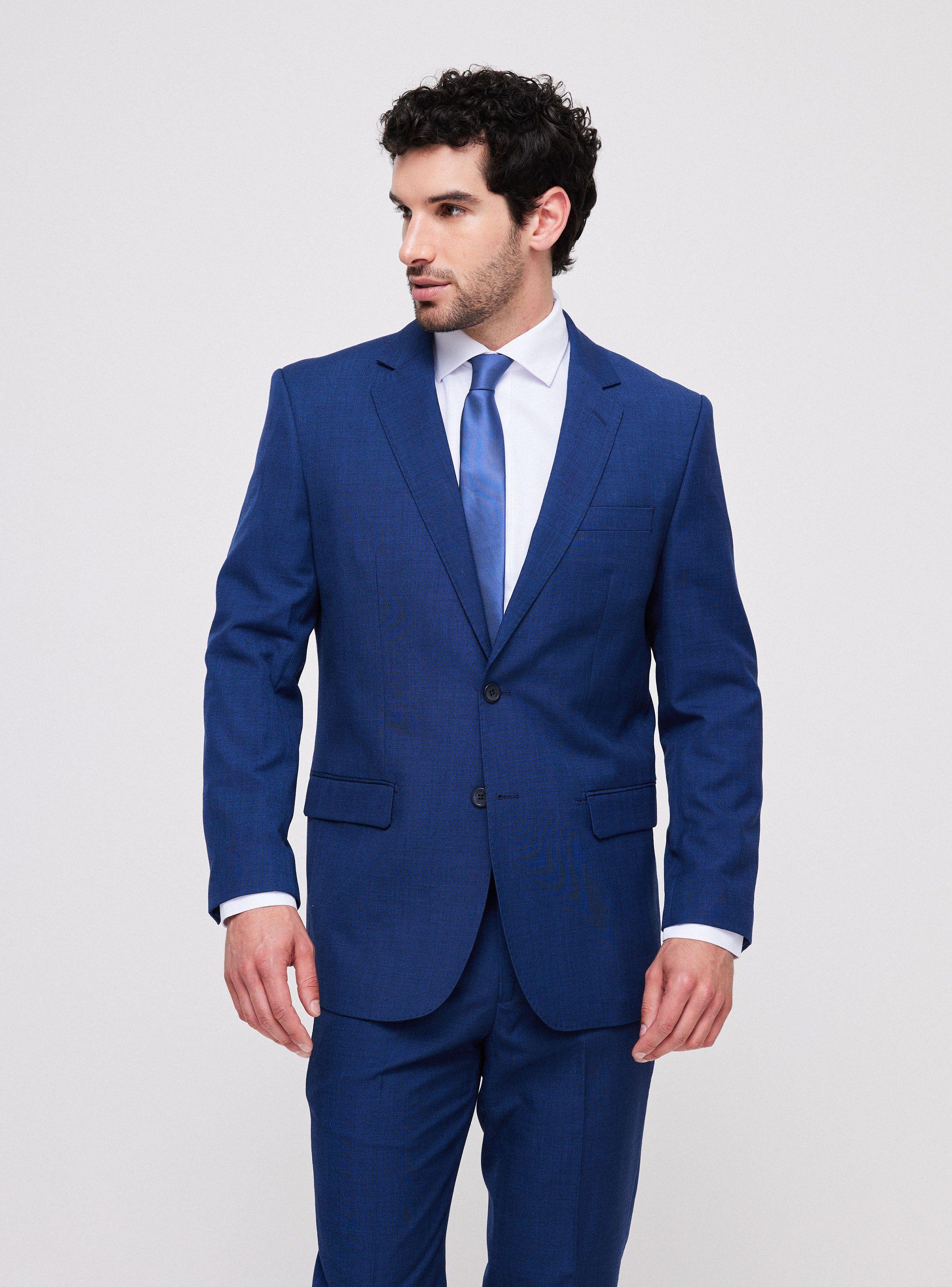 Traje Recto Lana Poliéster Fantasía Regular-0