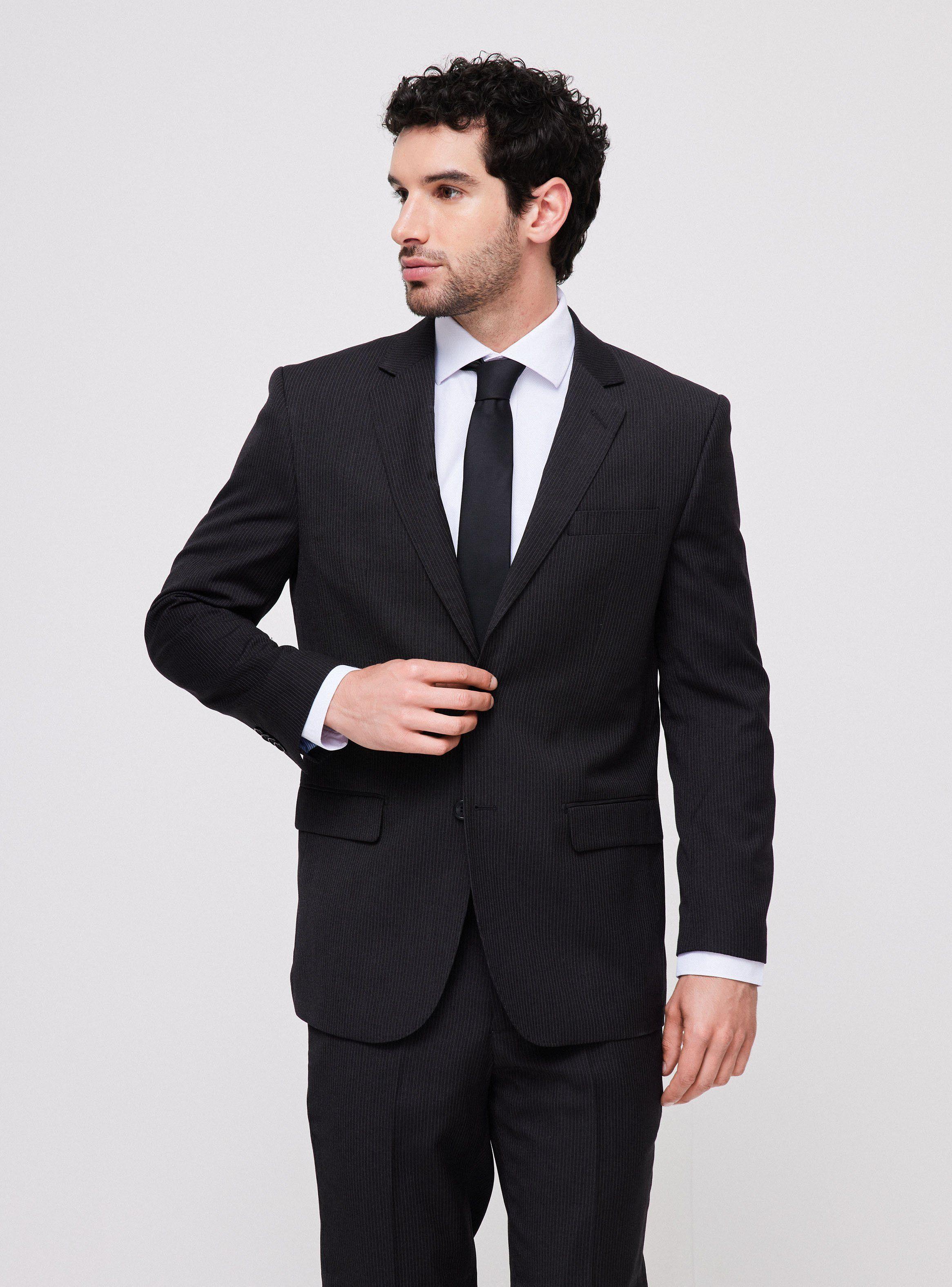 Traje Recto Lana Poliéster Fantasía Regular-0