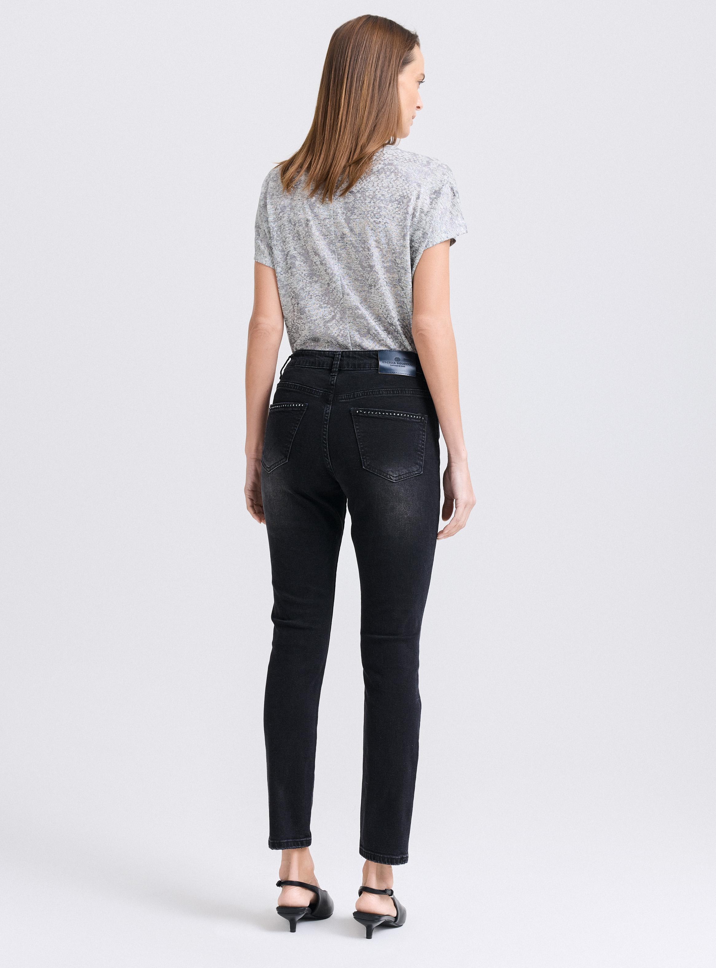 Jeans Skinny  con Tachas en Bolsillos-5