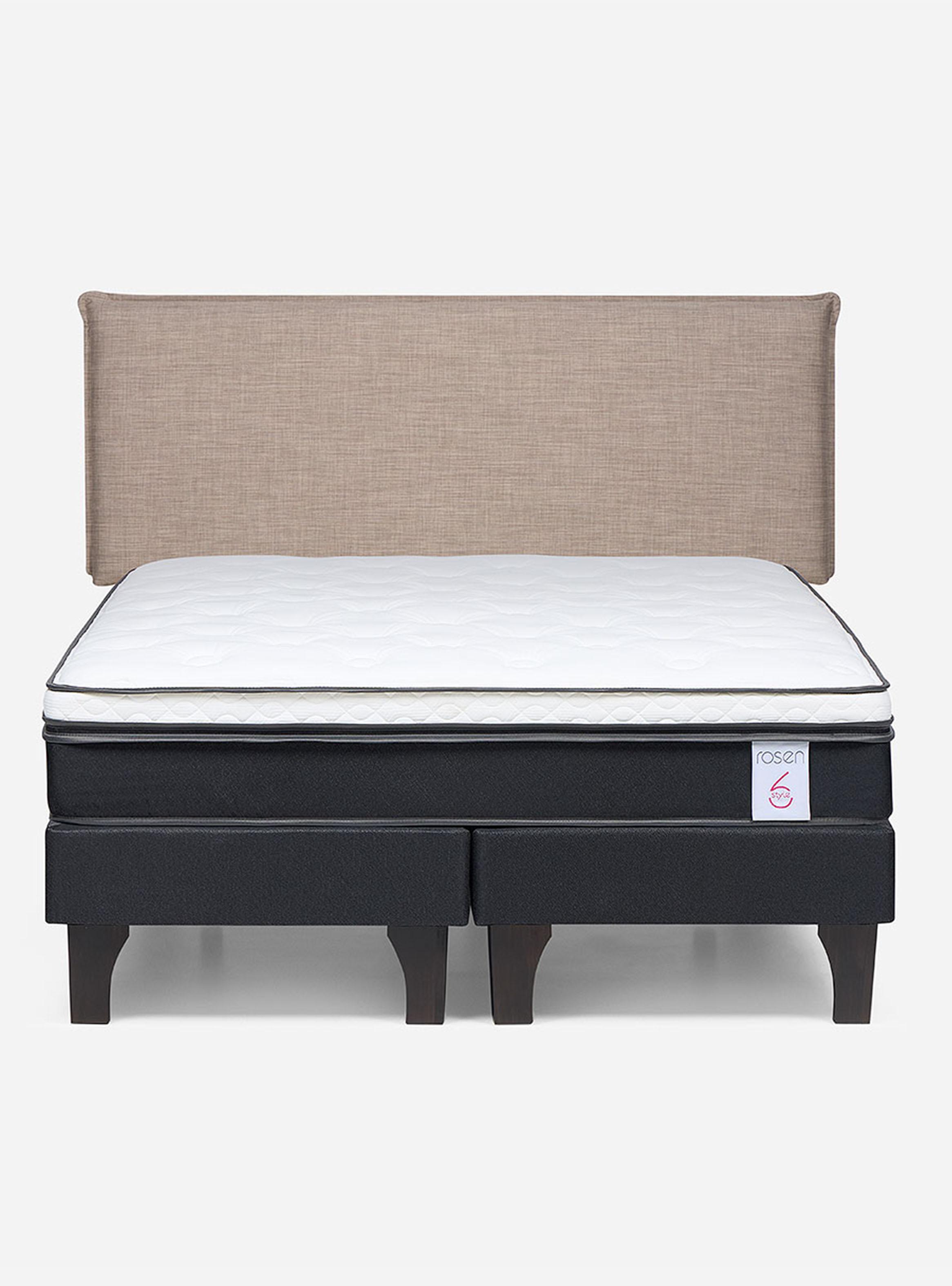 Cama Europea New Style 6 Base Dividida 2 Plazas + Respaldo-1