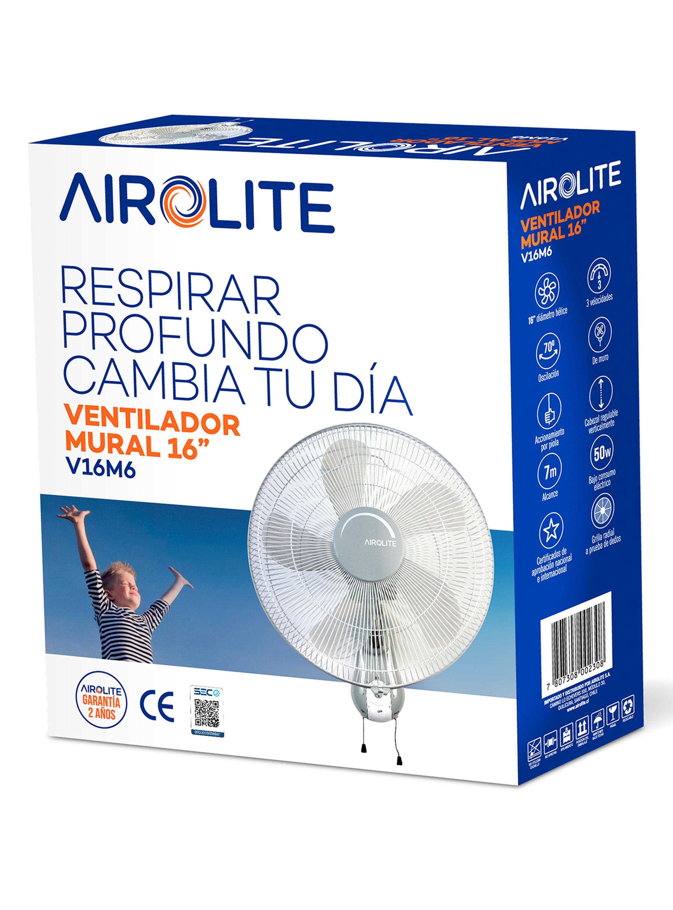 Ventilador de Muro 16'' 50W Oscilante con Piola V16M6 Blanco-5