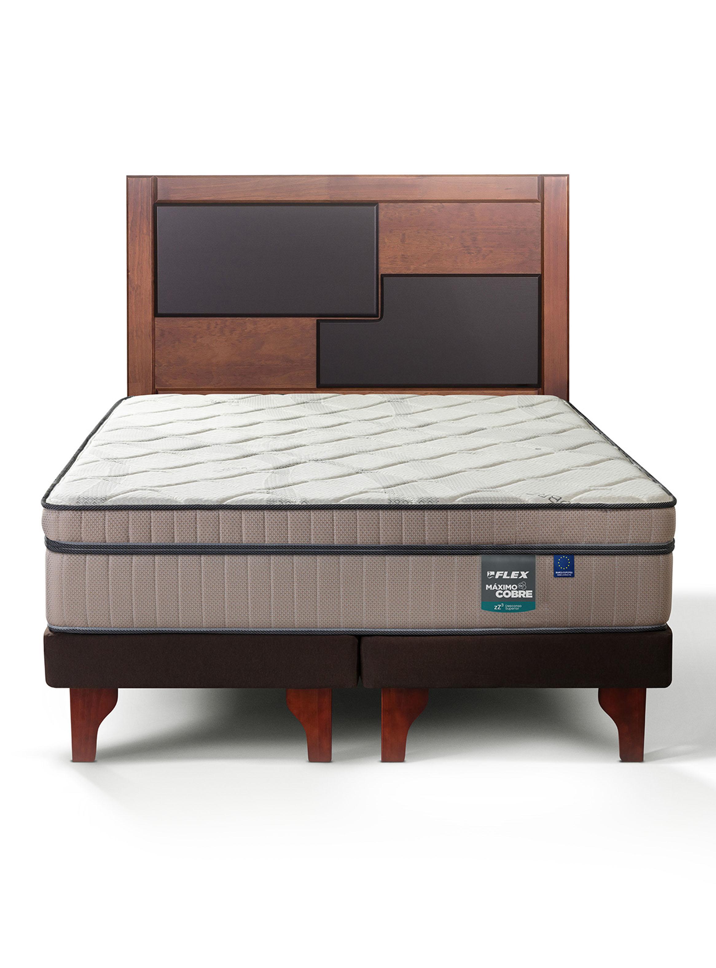 Cama Europea Máximo Cobre 2 Plazas + Respaldo Colonia-2