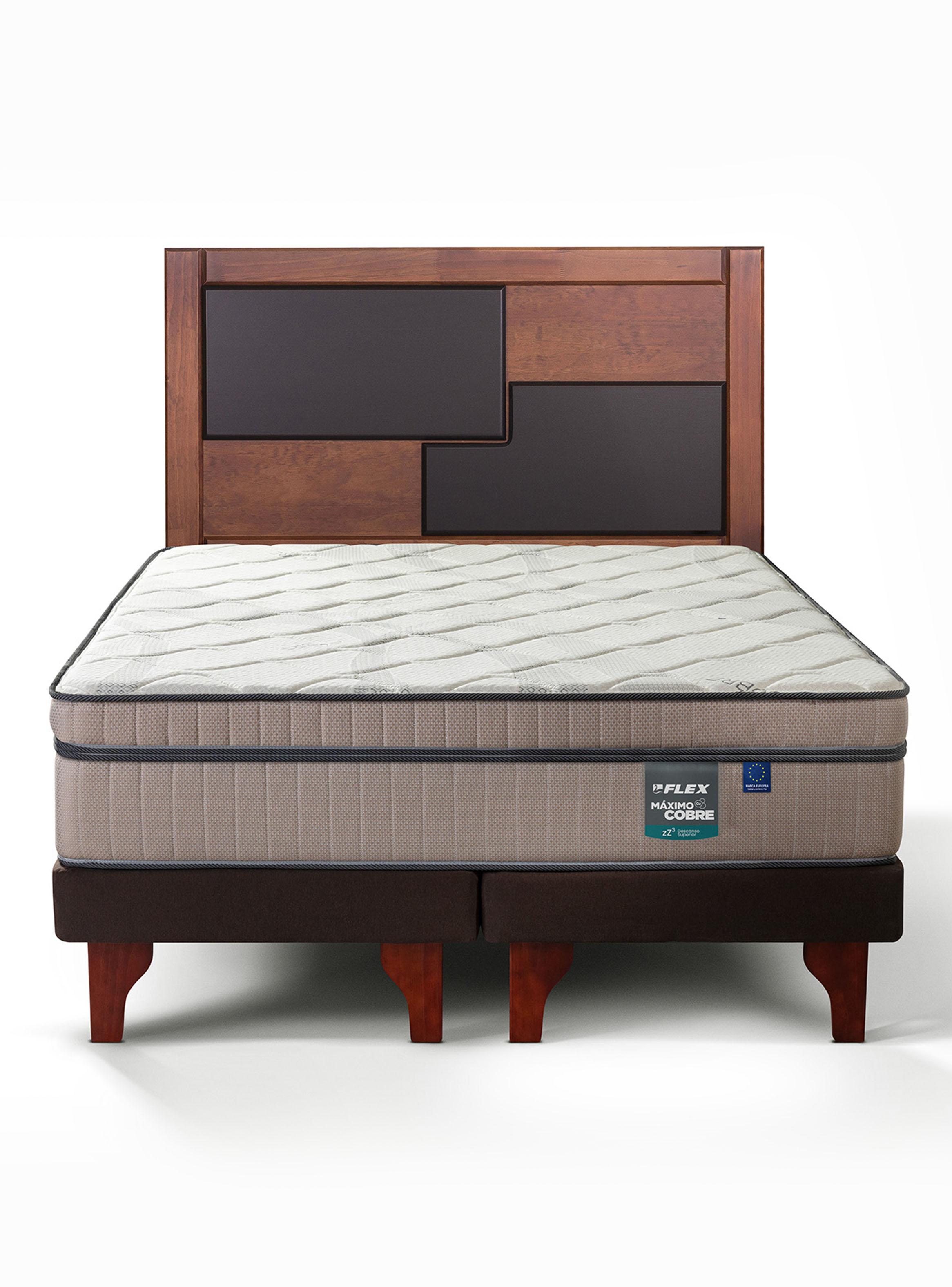 Cama Europea Máximo Cobre 2 Plazas + Respaldo Colonia-2