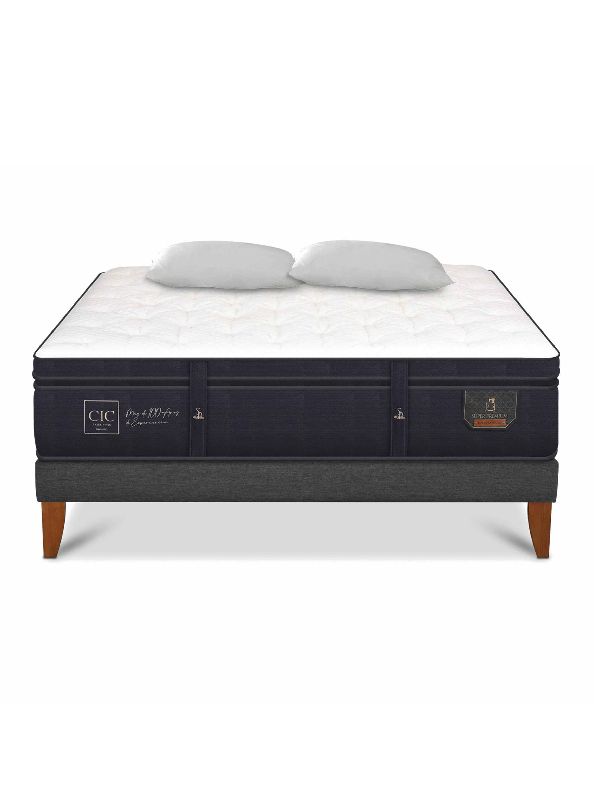 Cama Europea Box Super Premium King Base Normal + Almohadas-2