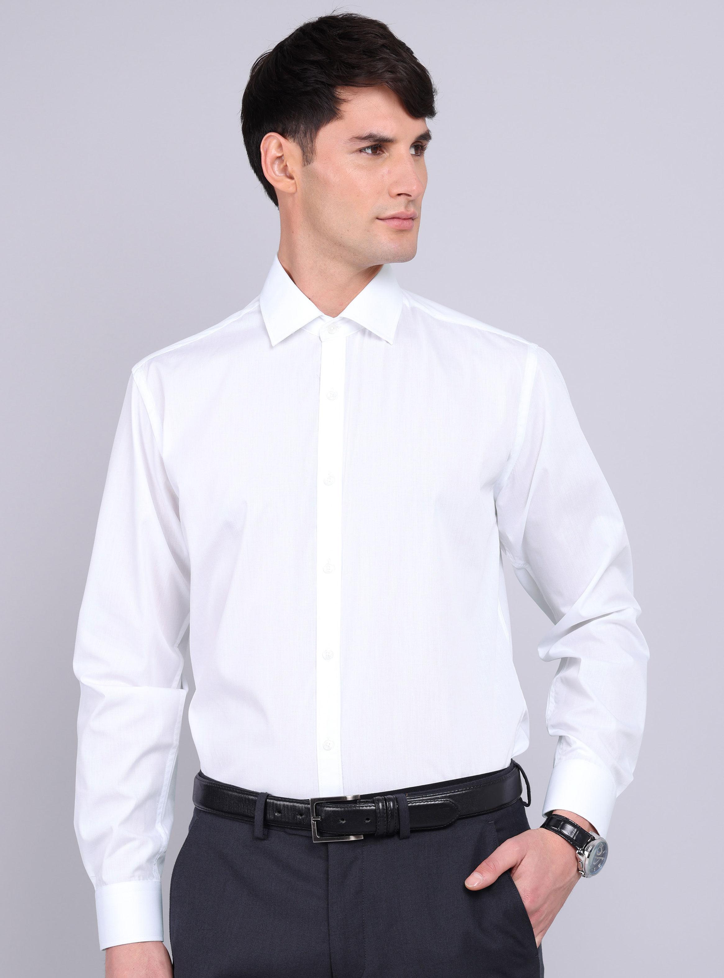 Camisa Formal Color Manga Larga con Botones-0