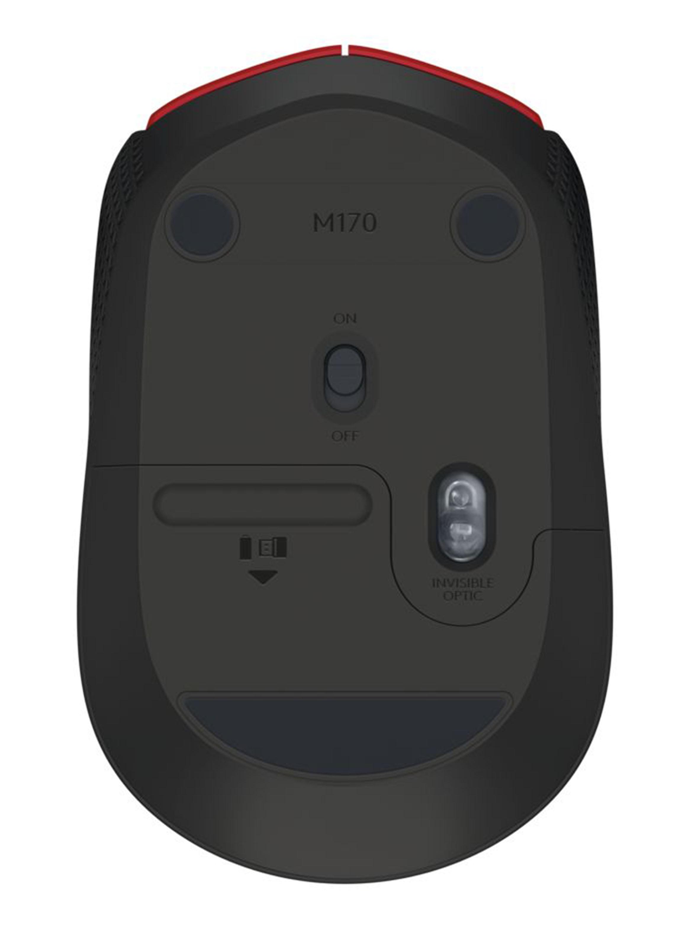 Mouse Logitech Inalámbrico M170 Rojo-3