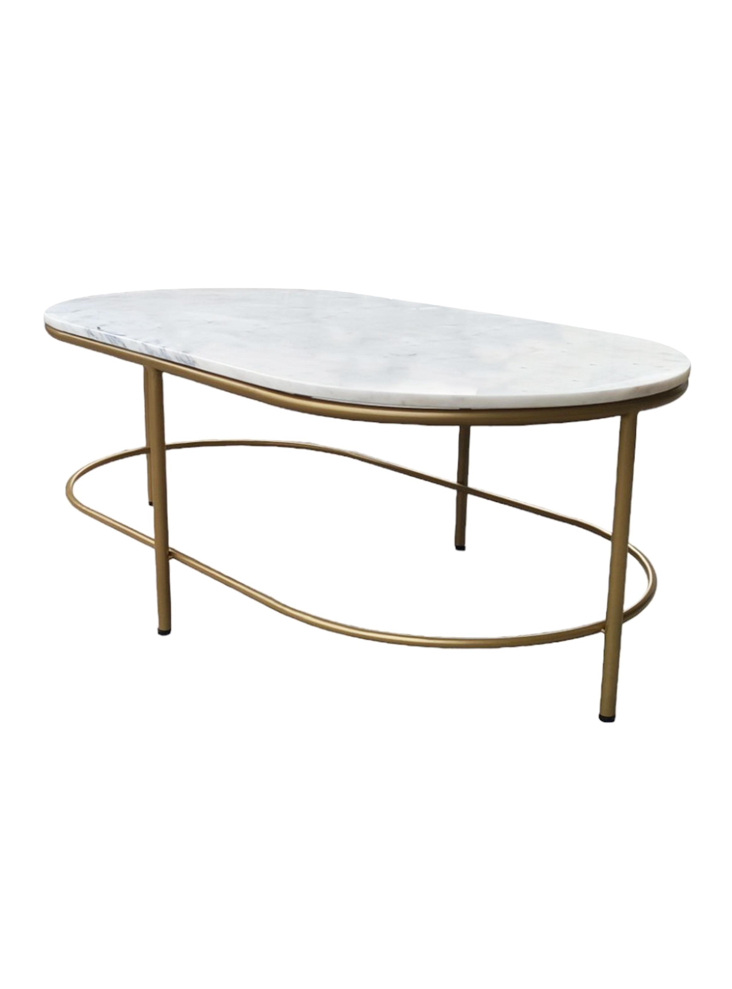 Mesa de Centro Marmol Ovalado 110x60 cm-4