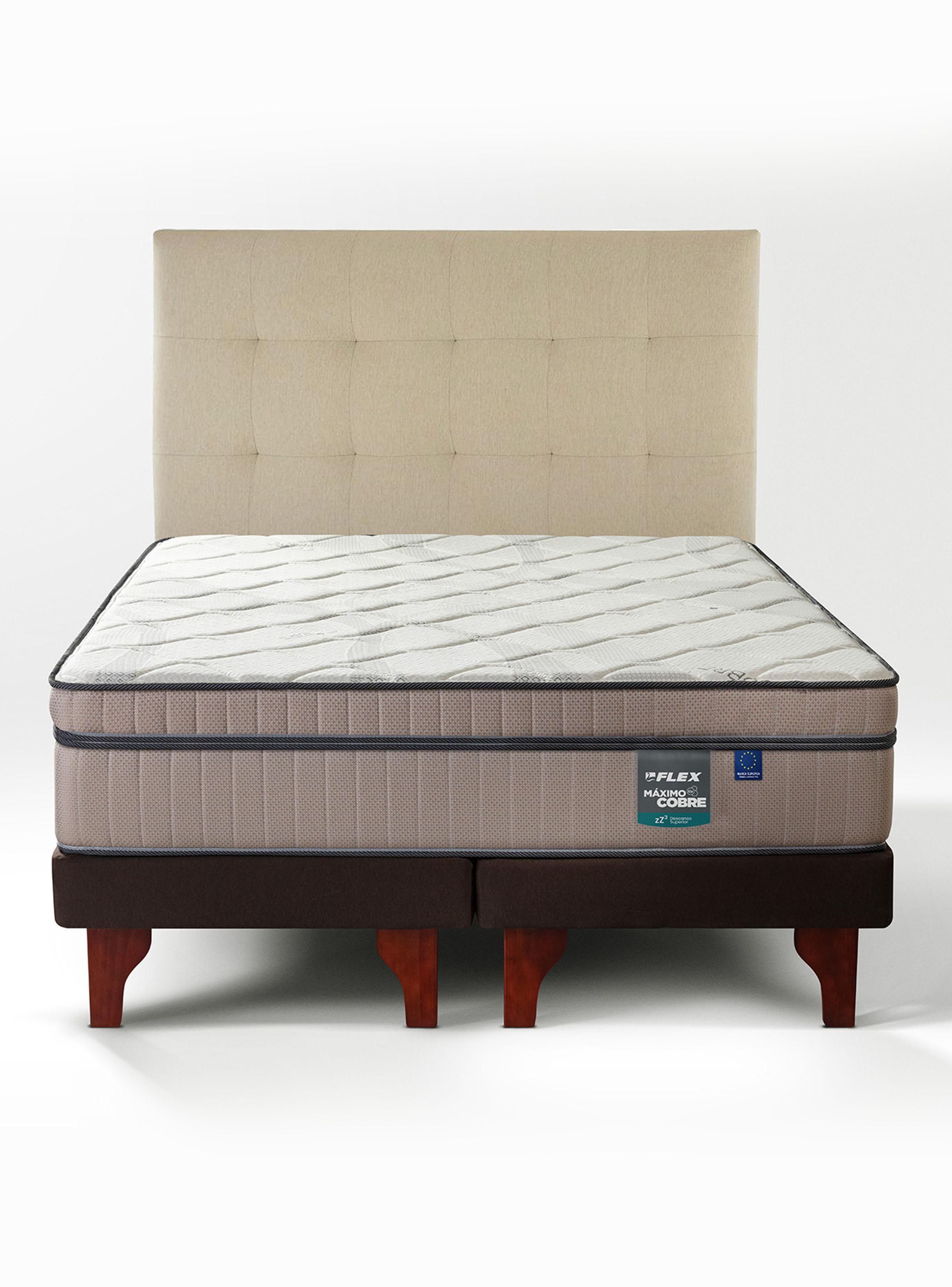 Cama Europea Máximo Cobre Súper King + Respaldo Design Crudo-2