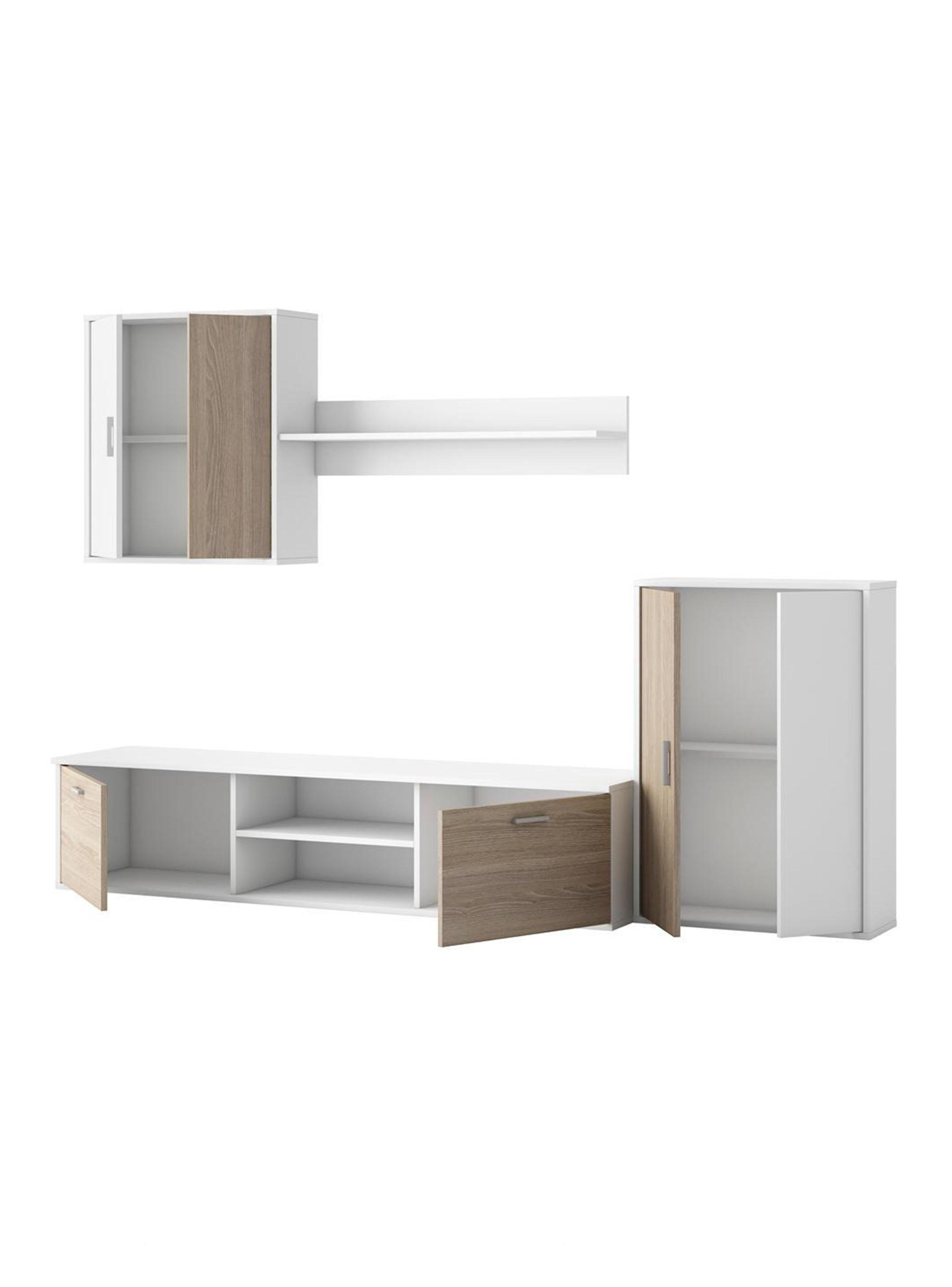Rack TV + Muebles Centro Legos Blanco-2