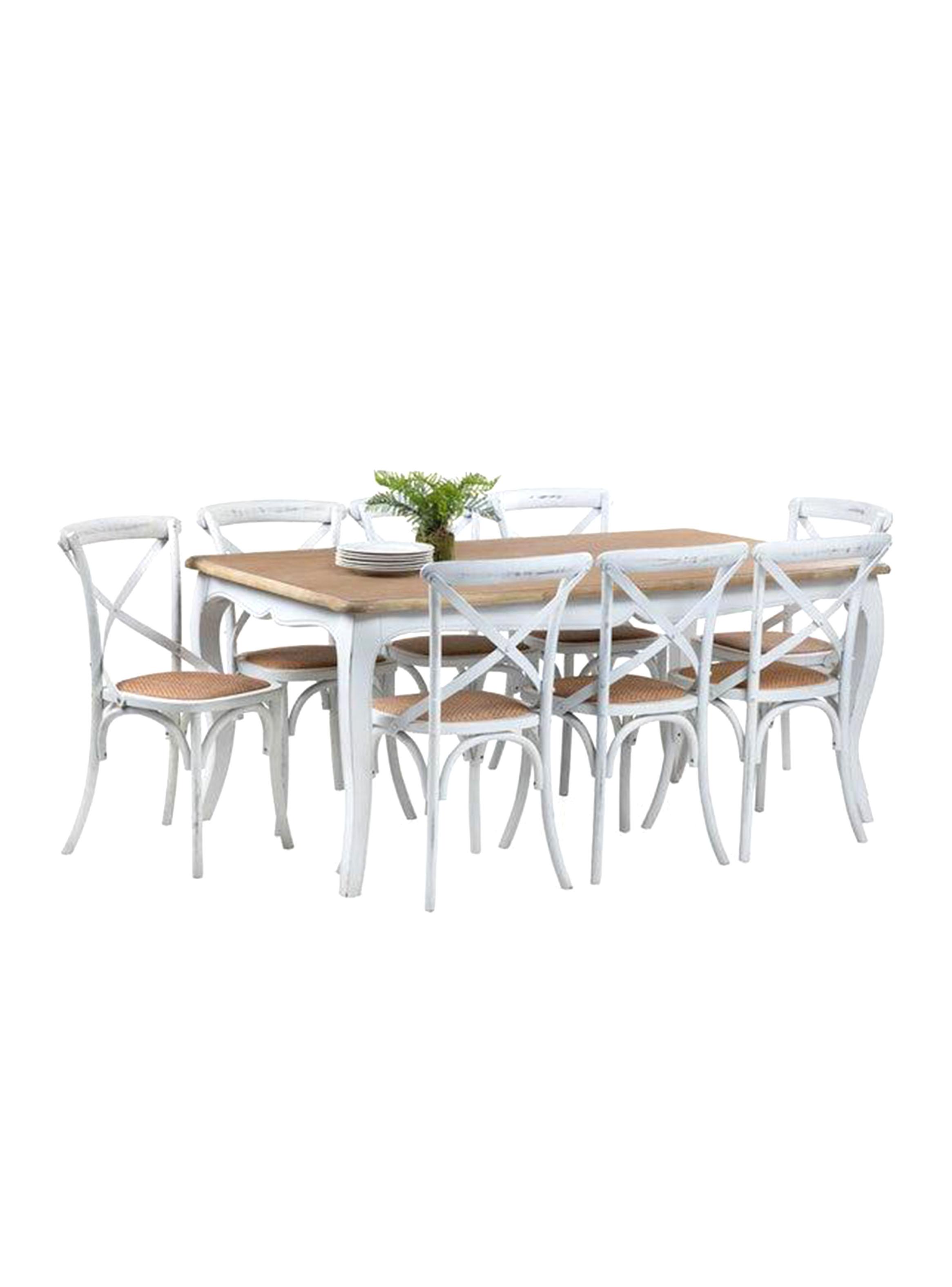 Juego de Comedor Vittoria 180x100 cm + 8 Sillas Blanco-4