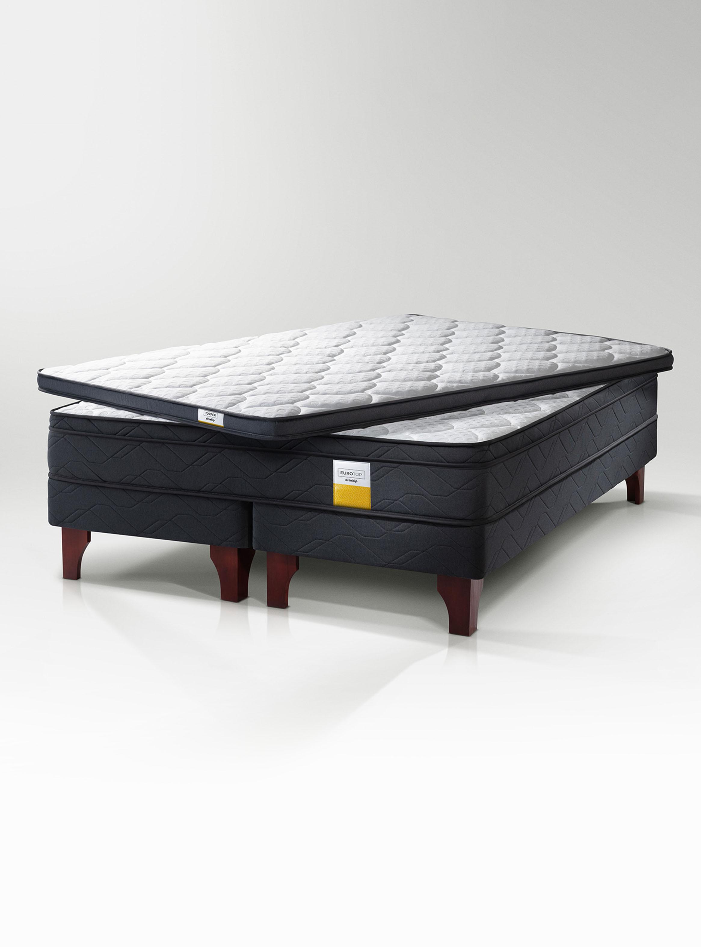 Cama Europea Eurotop Queen Base Dividida + Topper-1