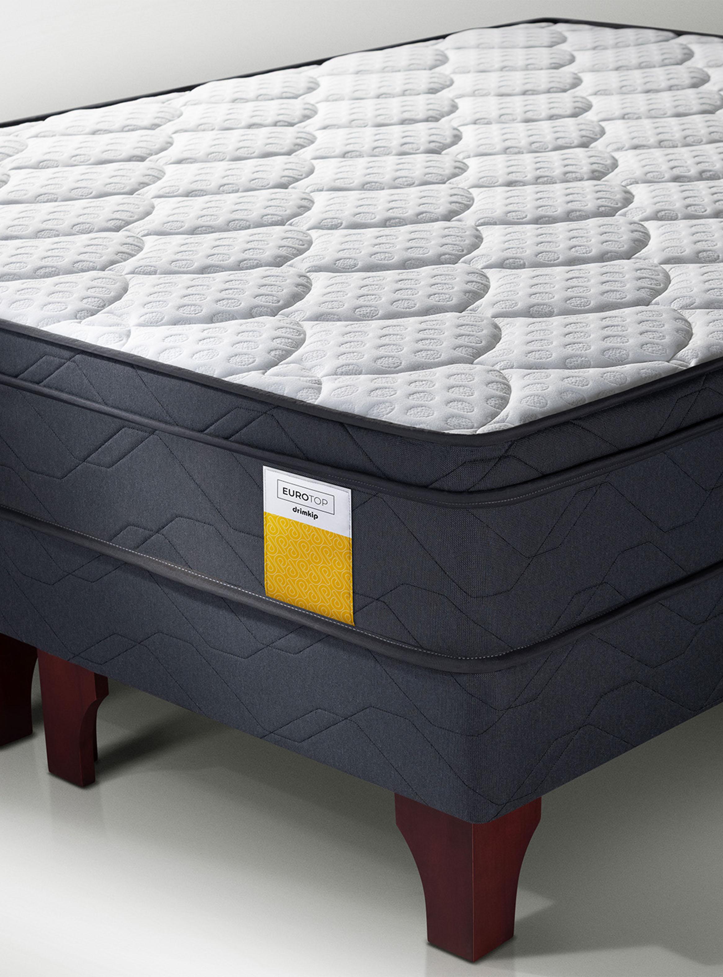 Cama Europea Eurotop 2 Plazas 150x190 cm Base Dividida + Respaldo-4