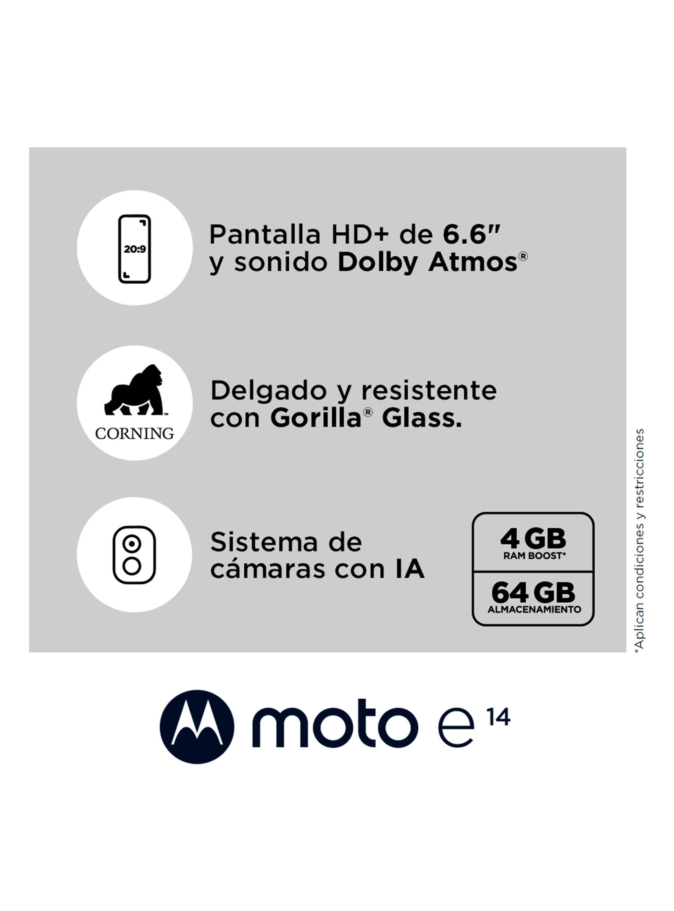 Smartphone Moto E14 64GB 6.6" Gris Liberado-4
