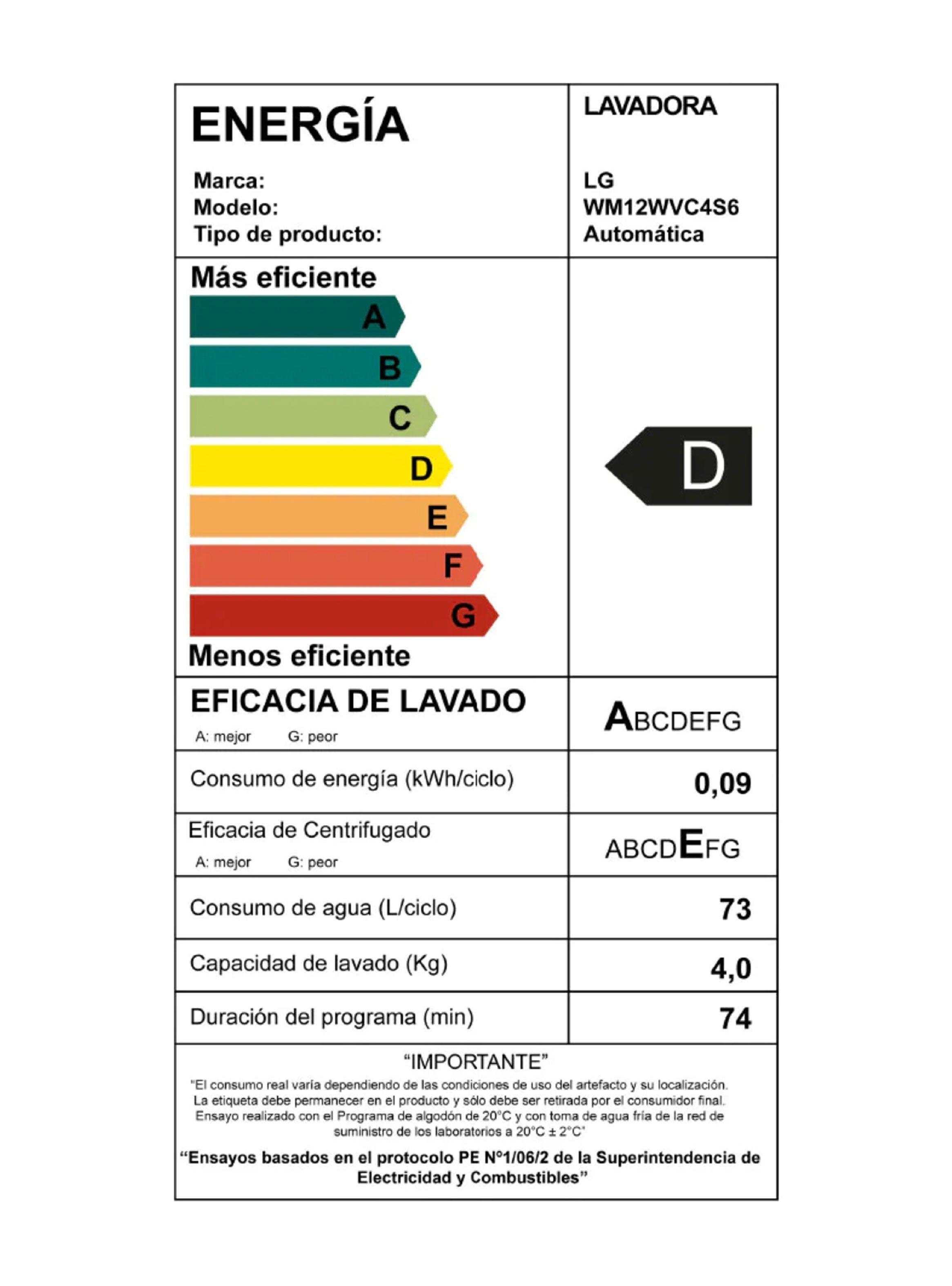 Lavadora Carga Frontal 12 Kg con ThinQ y AIDD WM12WVC4S6-11
