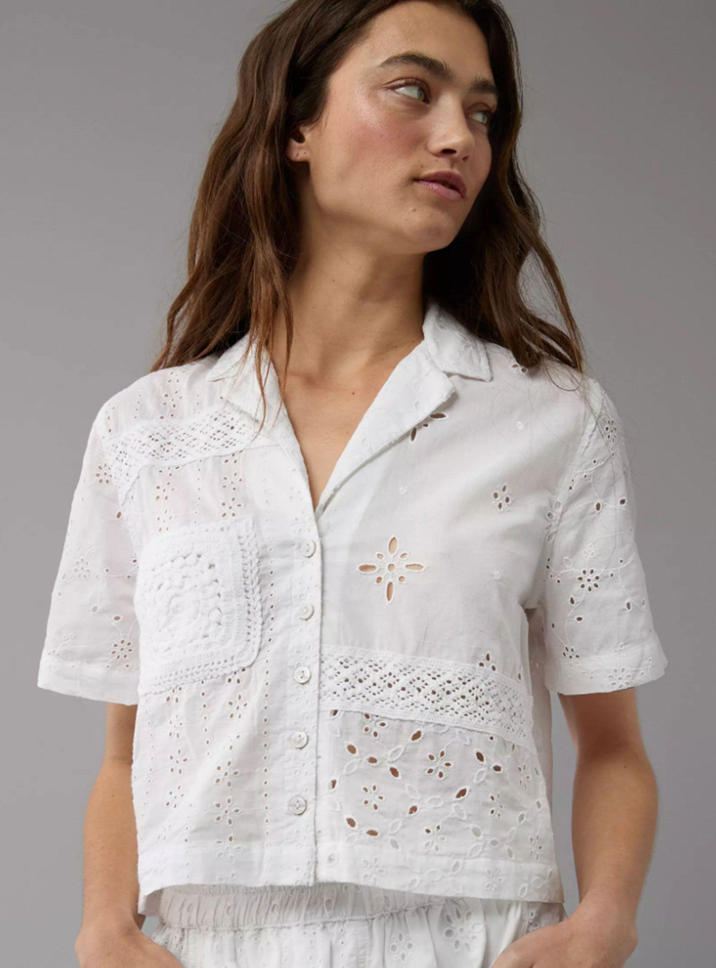 Camisa Ae Cropped Broderie-0