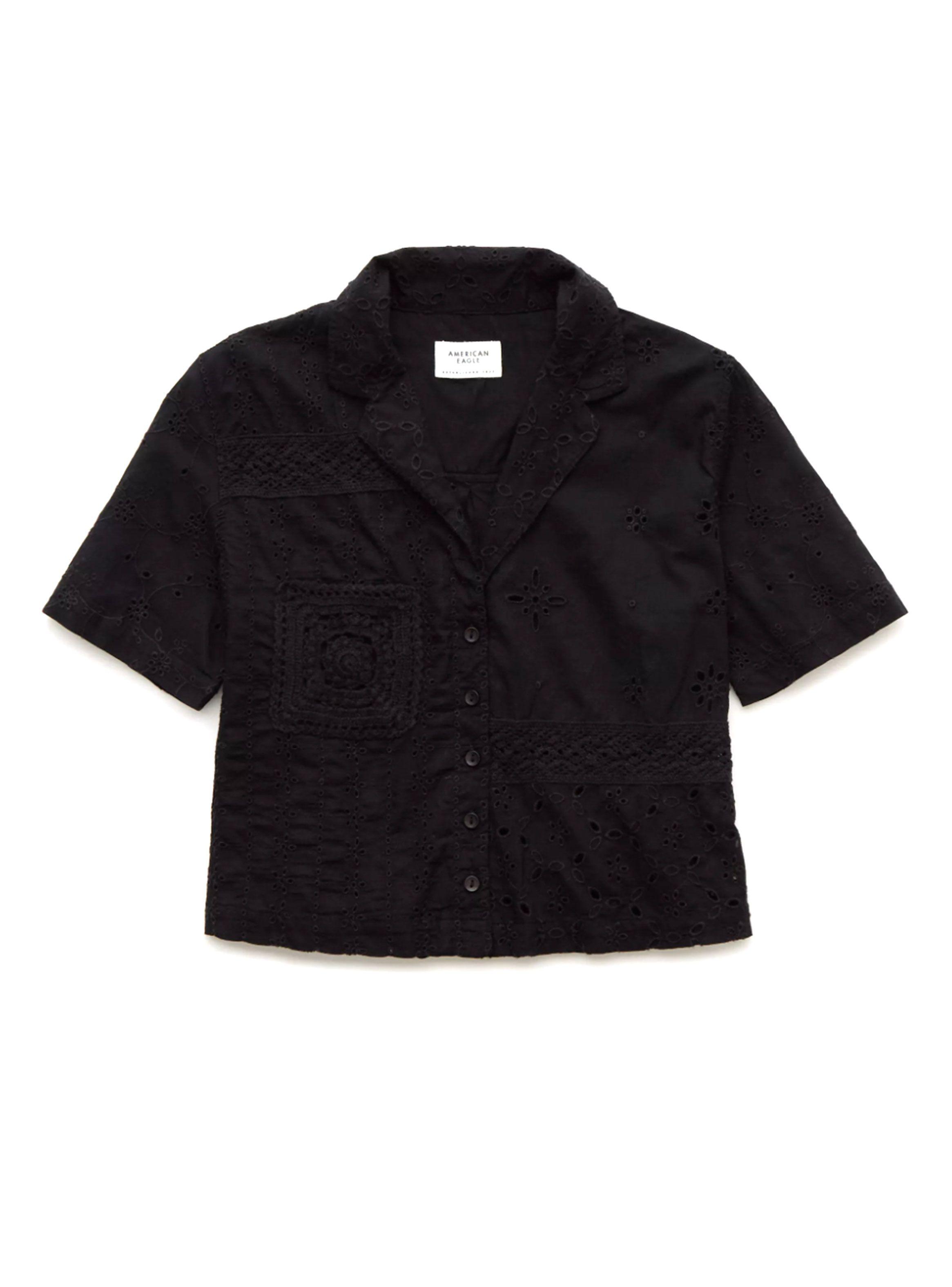 Camisa Ae Cropped Broderie-0