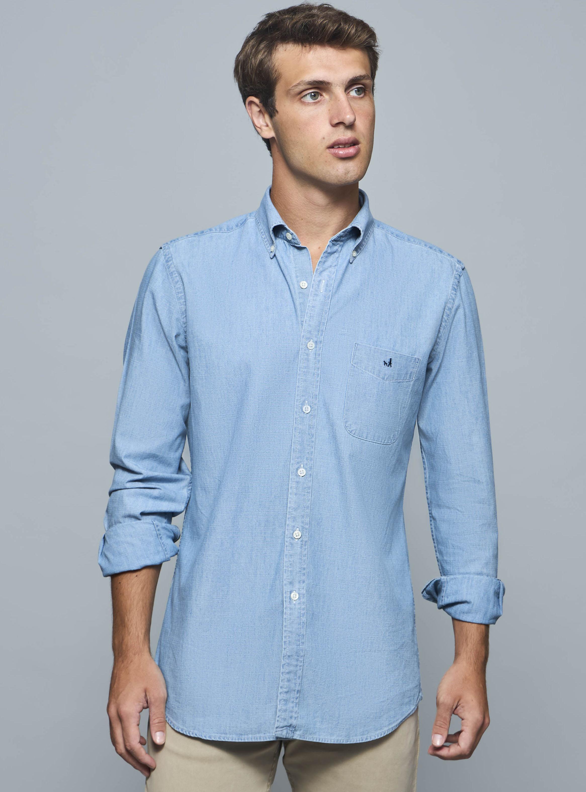 Camisa Lisa Casual Manga Larga-0