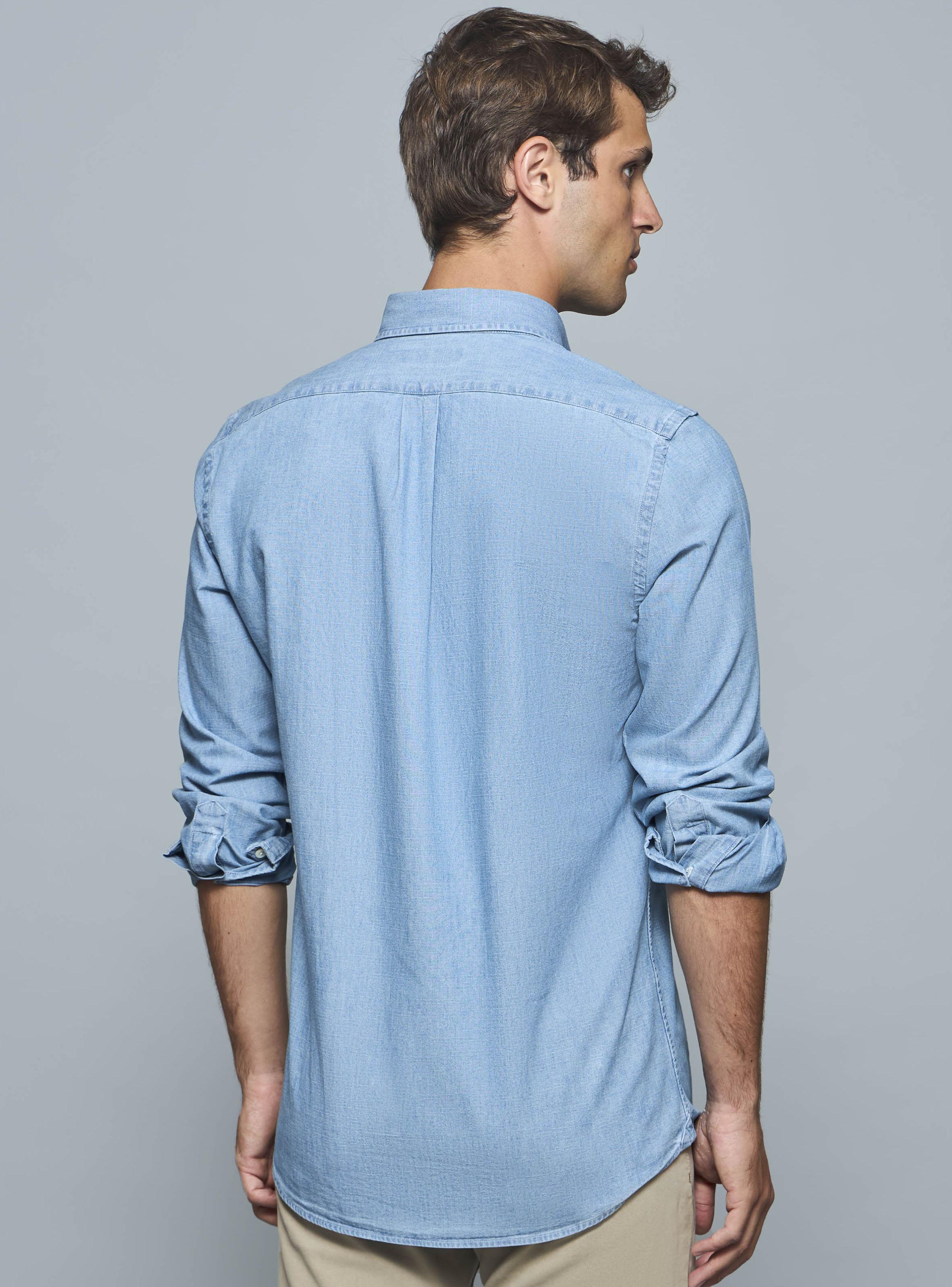 Camisa Lisa Casual Manga Larga-1