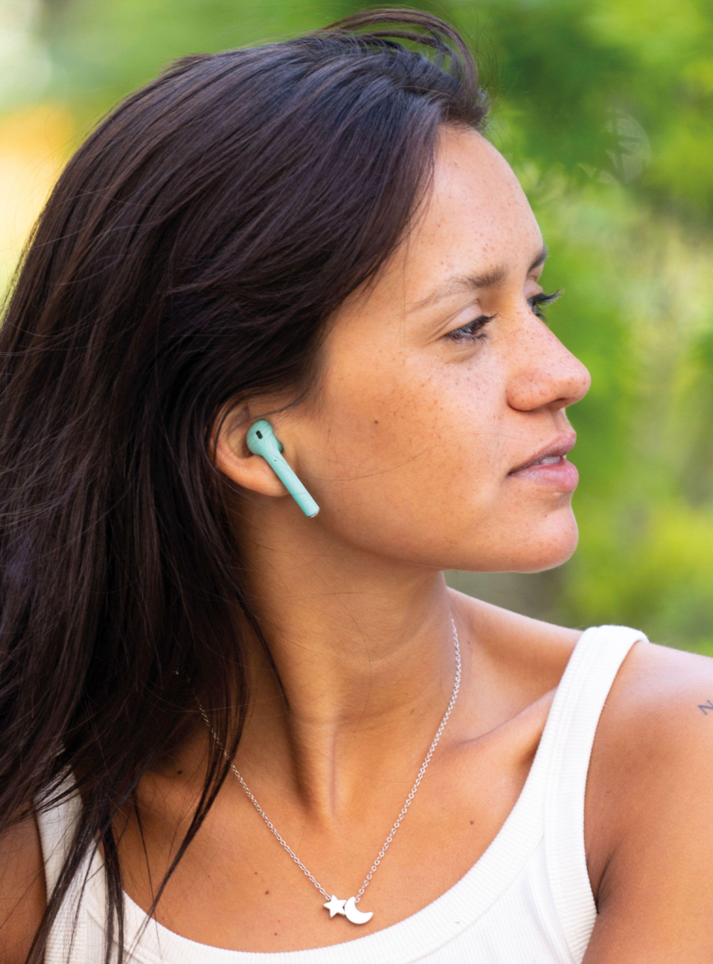 Audífonos Bluetooth Inalámbrico RM12 Celeste-4