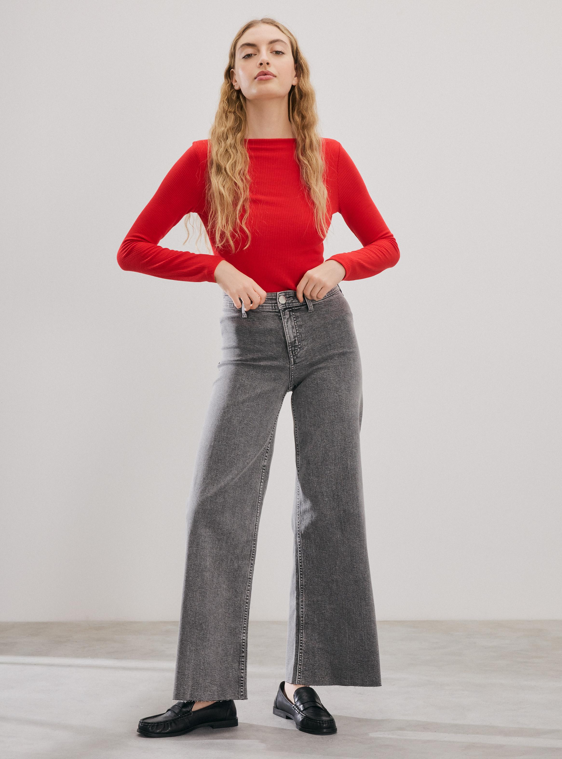 Jeans Wide Leg Color sin Costura Costado-4
