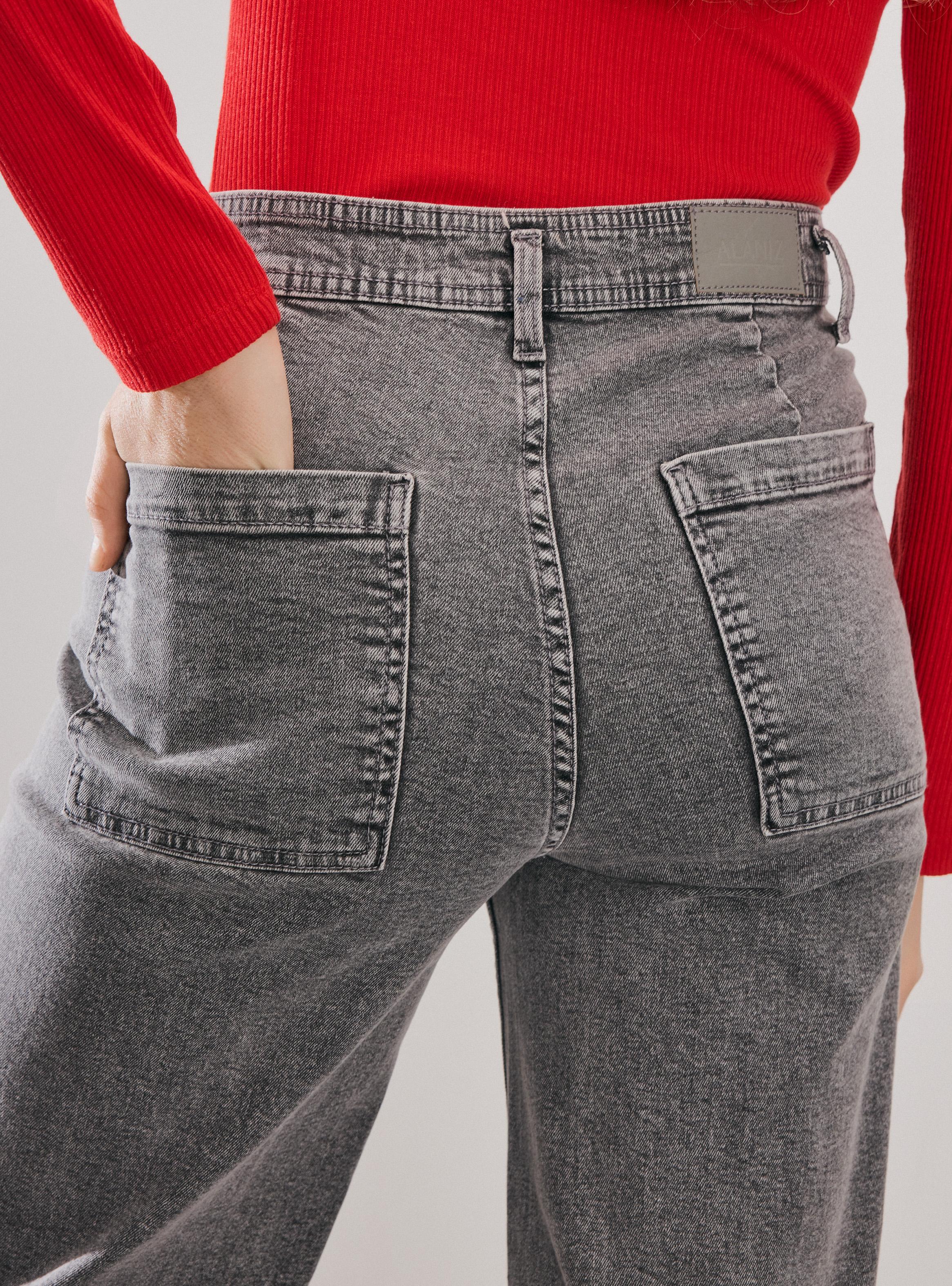 Jeans Wide Leg Color sin Costura Costado-3
